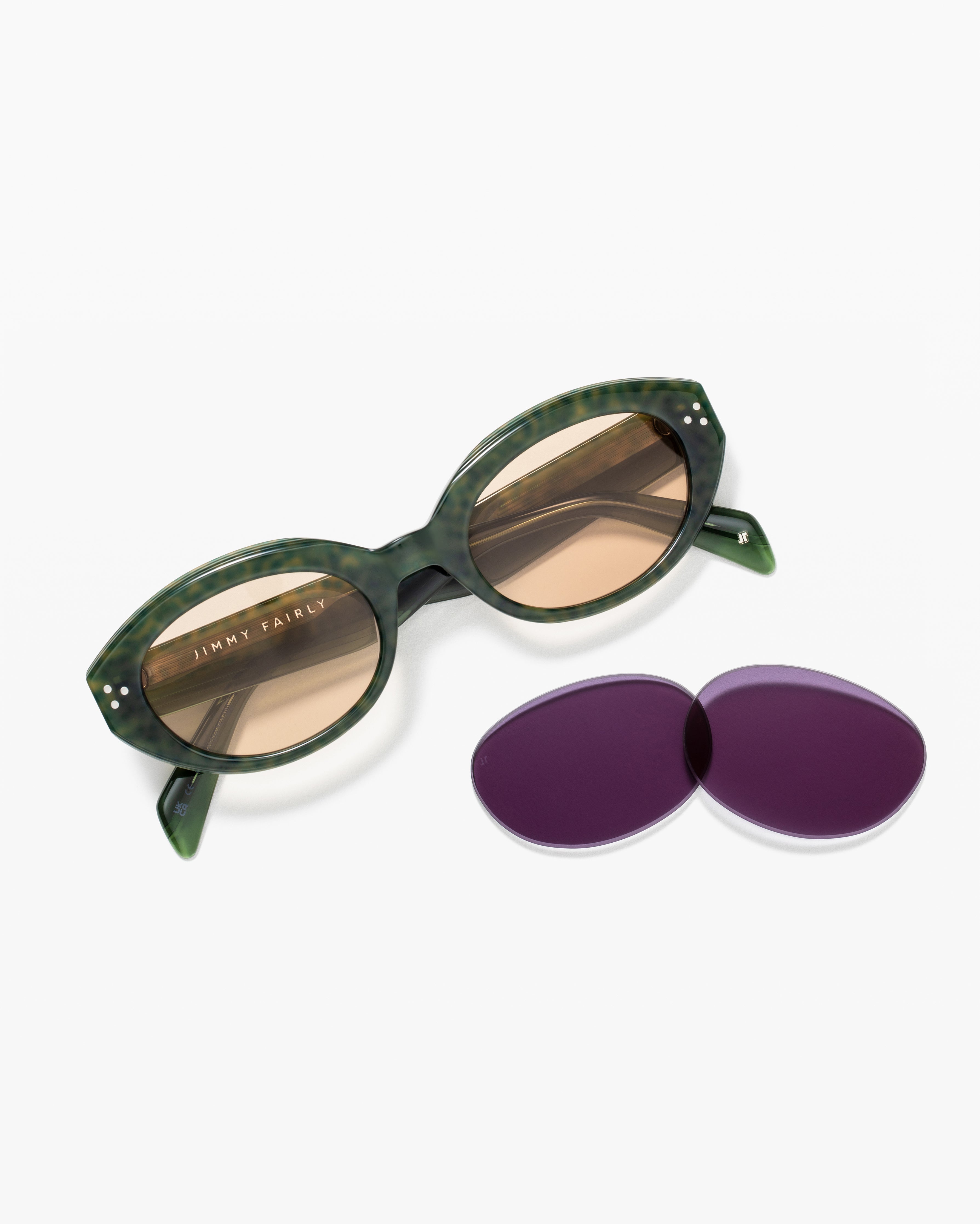 The Vivi JF Colors Oval Women's Sunglasses in Green