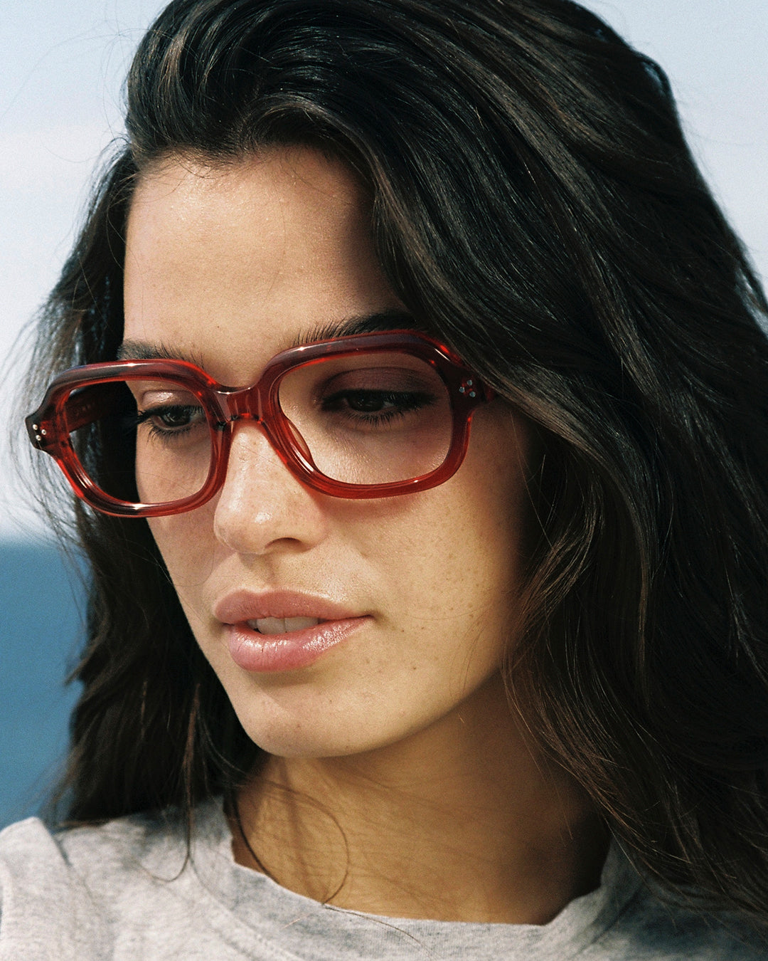 The Cam Rectangular Women's Eyeglasses in Red
