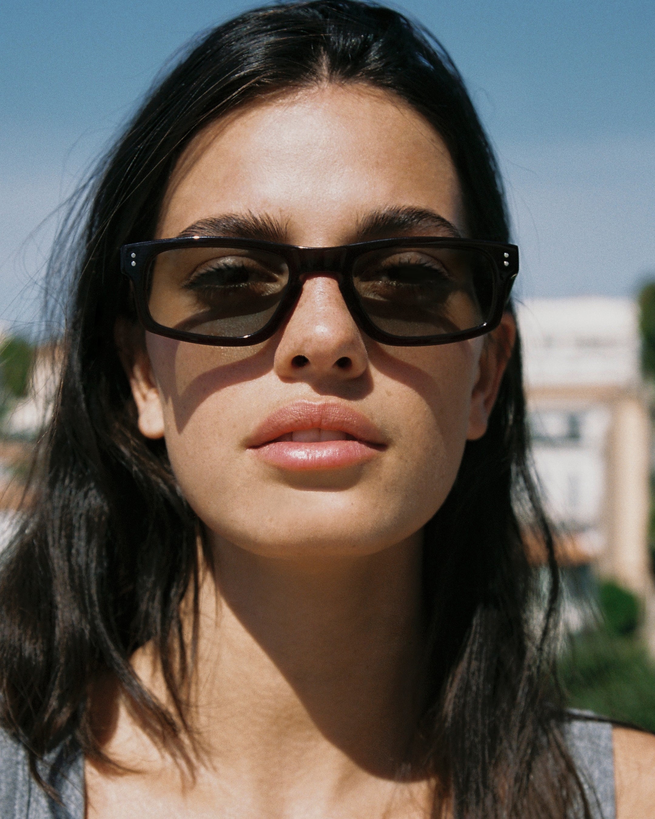 The Uly Rectangular Men's Sunglasses in Burgundy