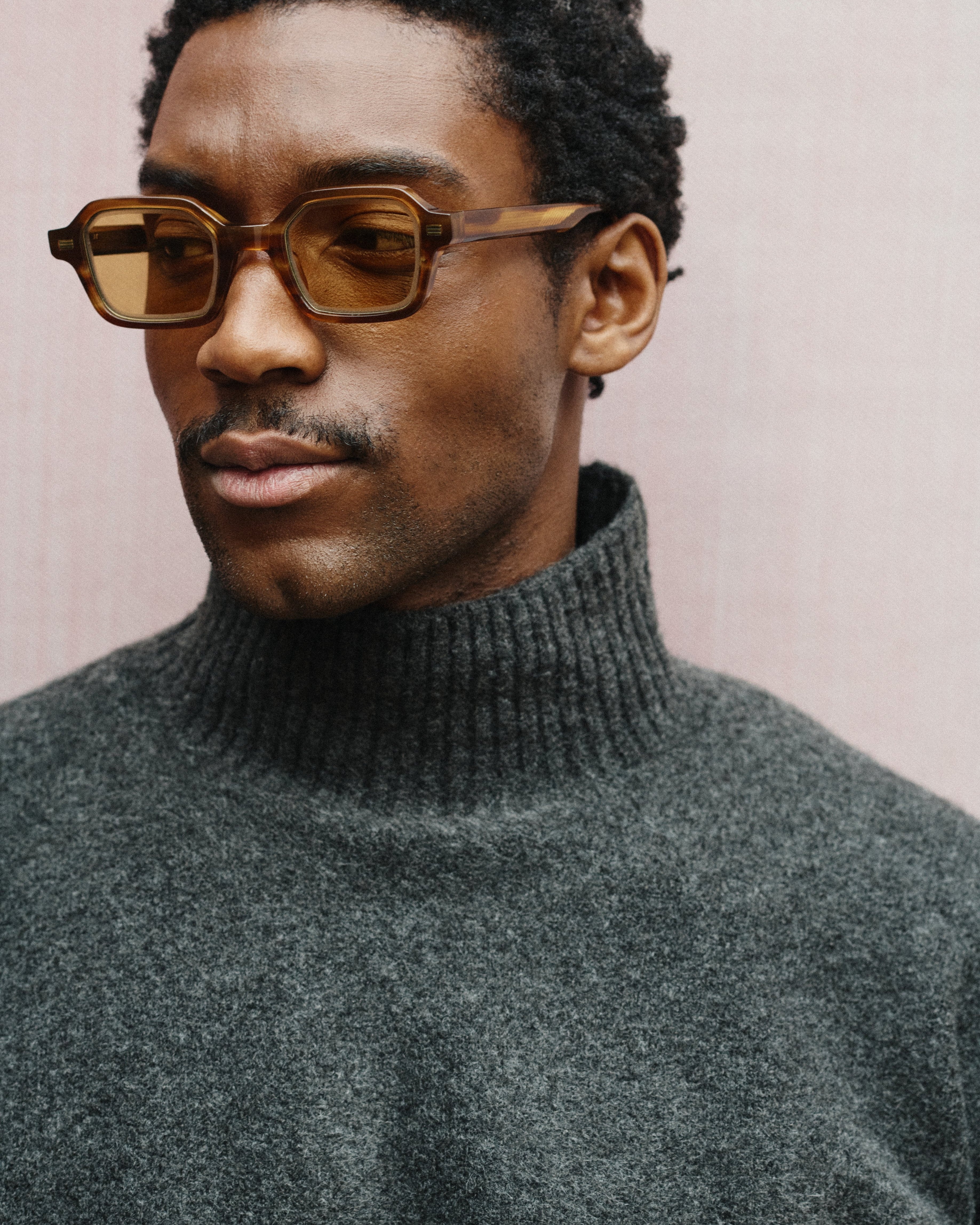 The Miky Hexagonal Men's Sunglasses in Brown