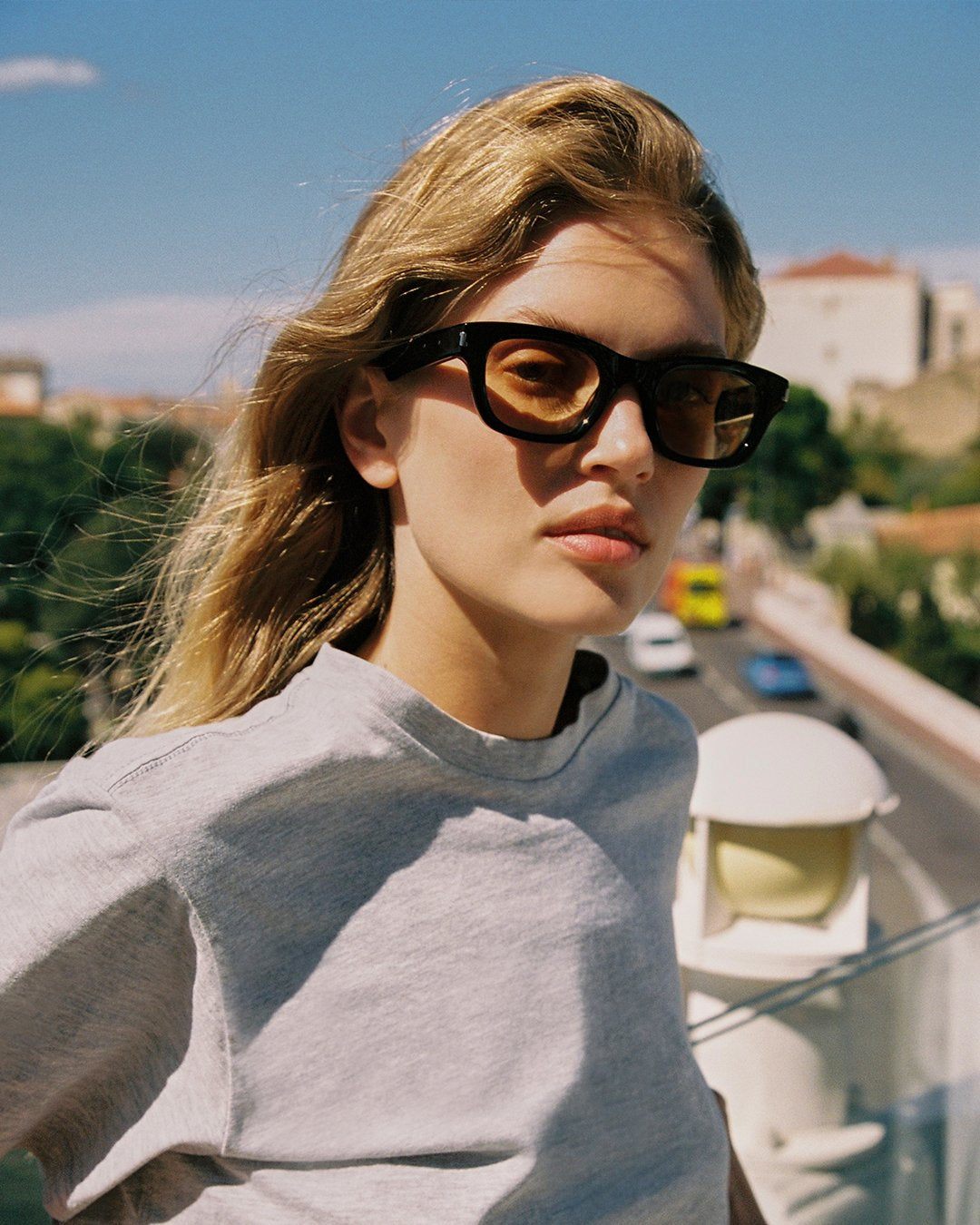 The Dani JF Colors Rectangular Men's Sunglasses in Black