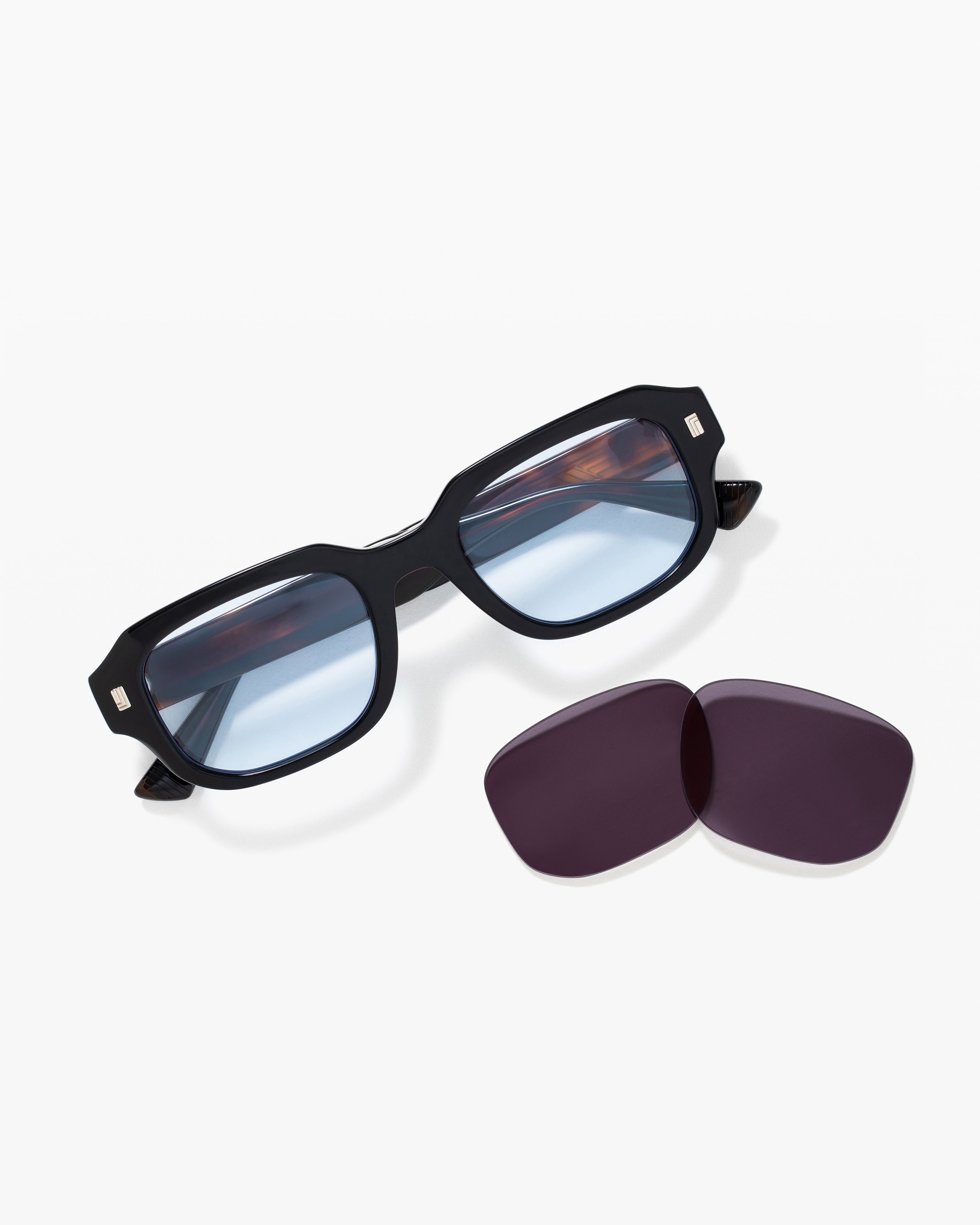 The Ludo JF Colors Rectangular Men's Sunglasses in Black