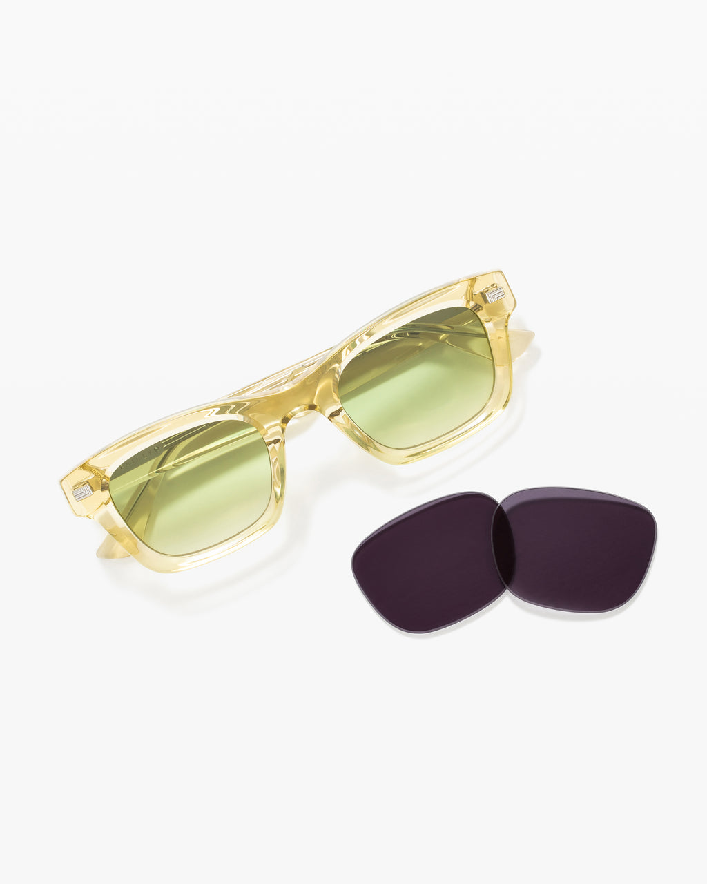 The Dani JF Colors Rechteckig Herren-Sonnenbrillen in Gelb