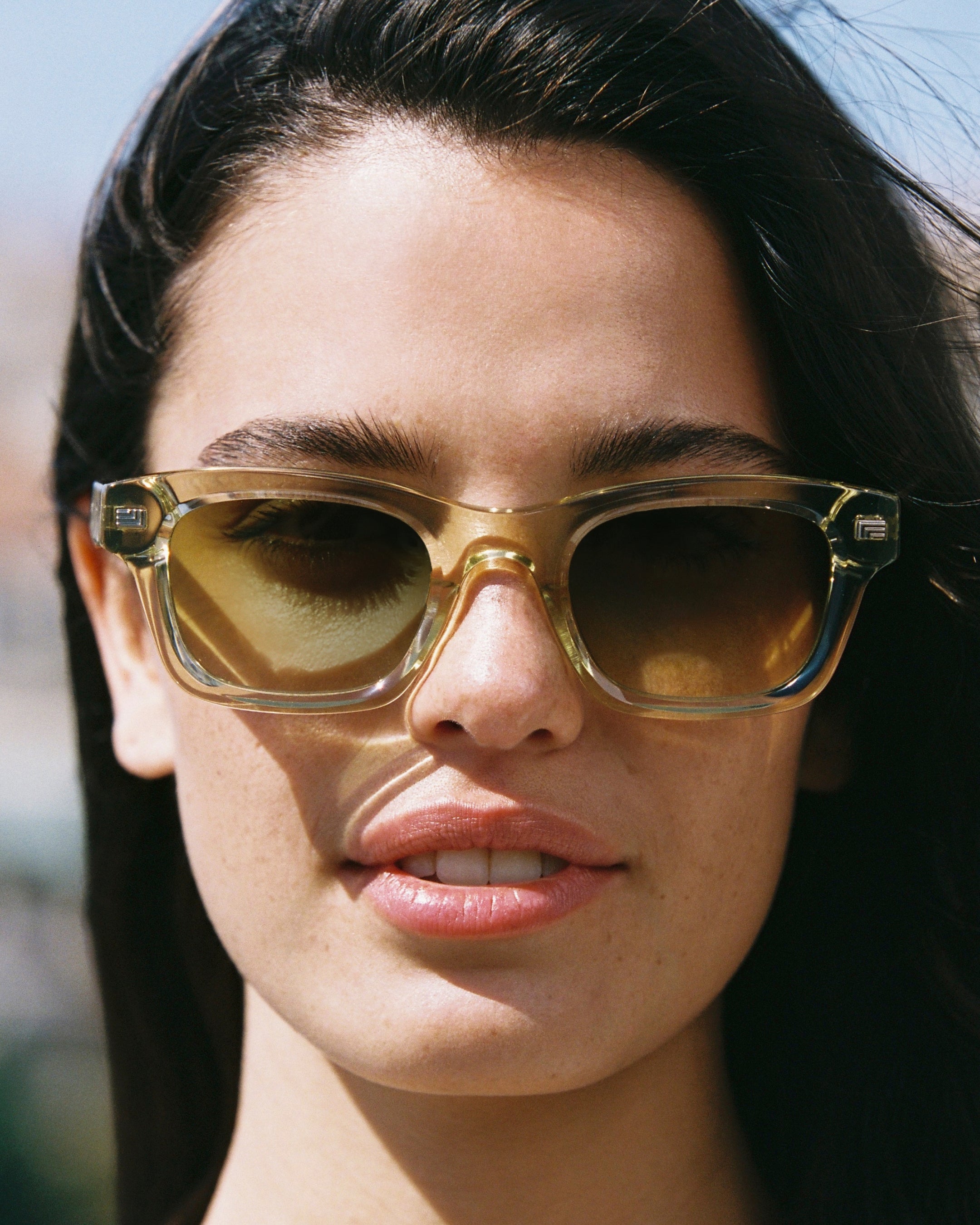 The Dani JF Colors Rectangular Men's Sunglasses in Yellow