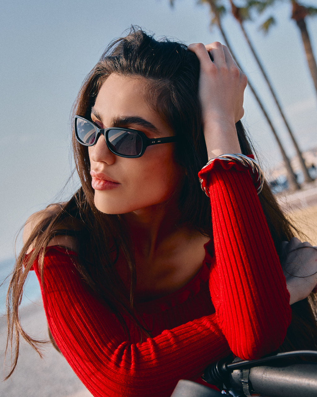 The Jani Rectangular Women's Sunglasses in Black