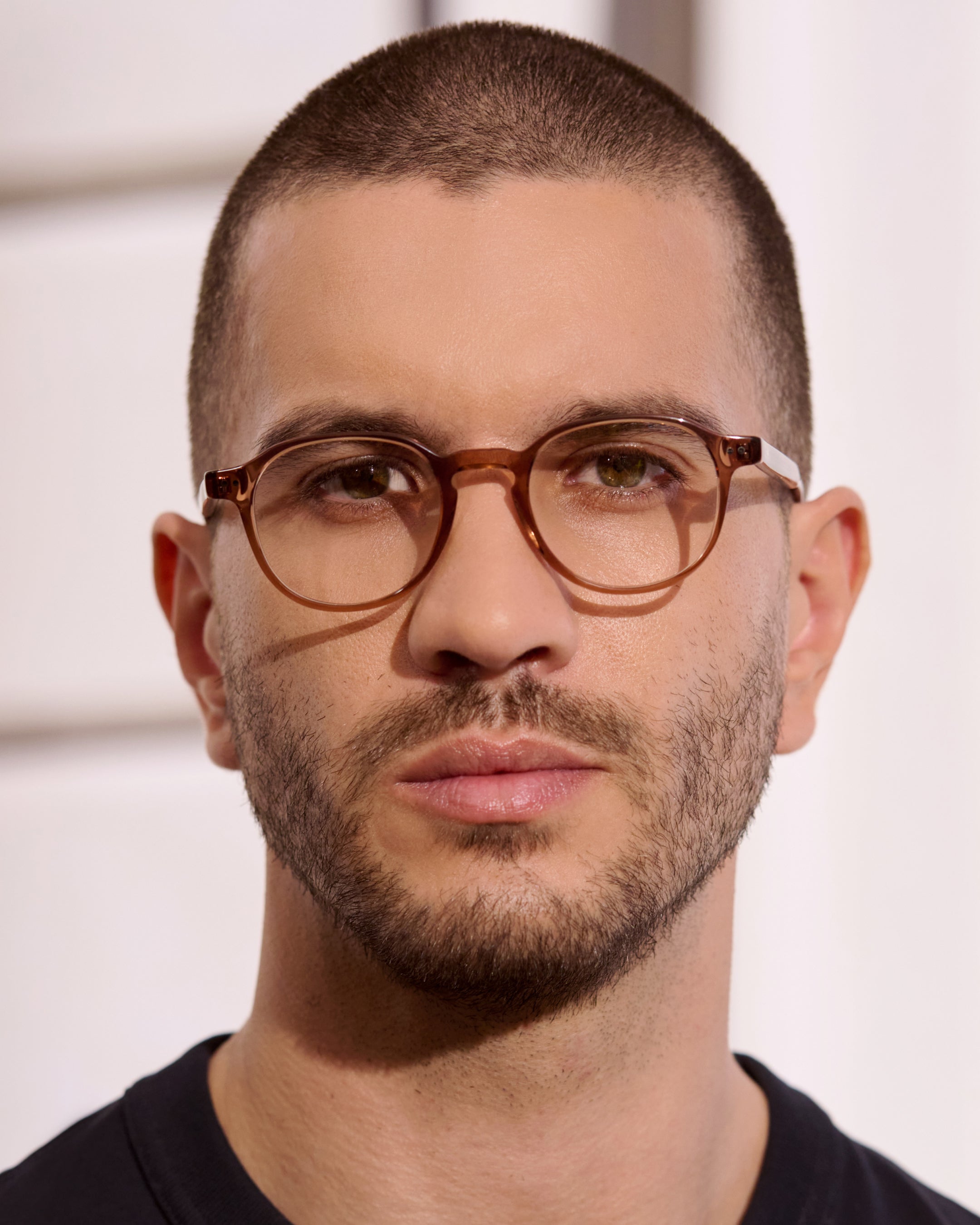 The Evans Round Men's Eyeglasses in Brown