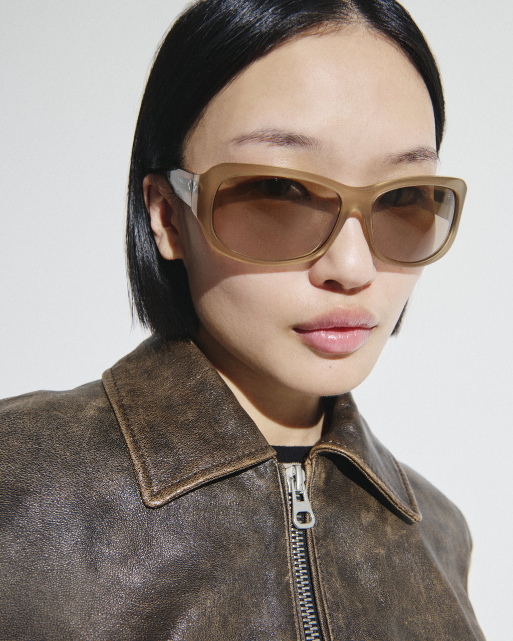 The Soho Rechteckig Damen-Sonnenbrillen in Braun