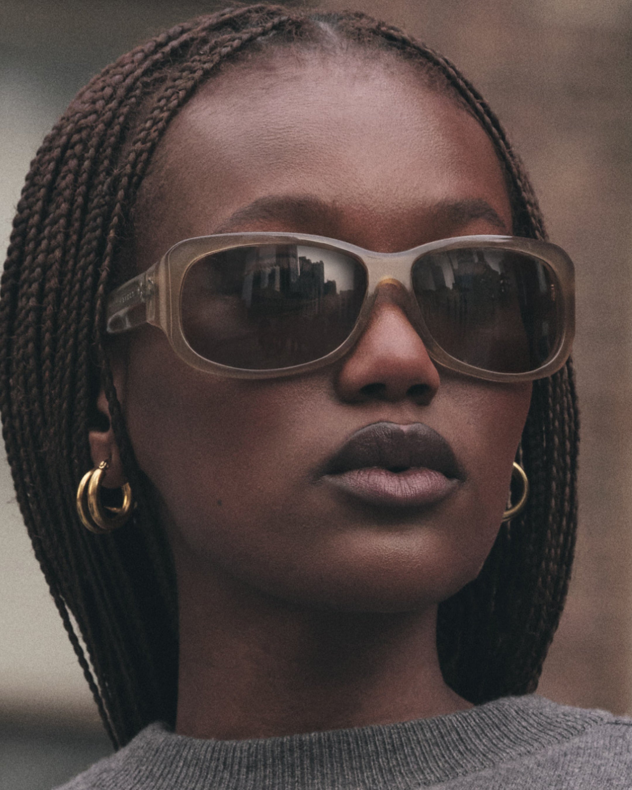 The Soho Rectangular Women's Sunglasses in Brown