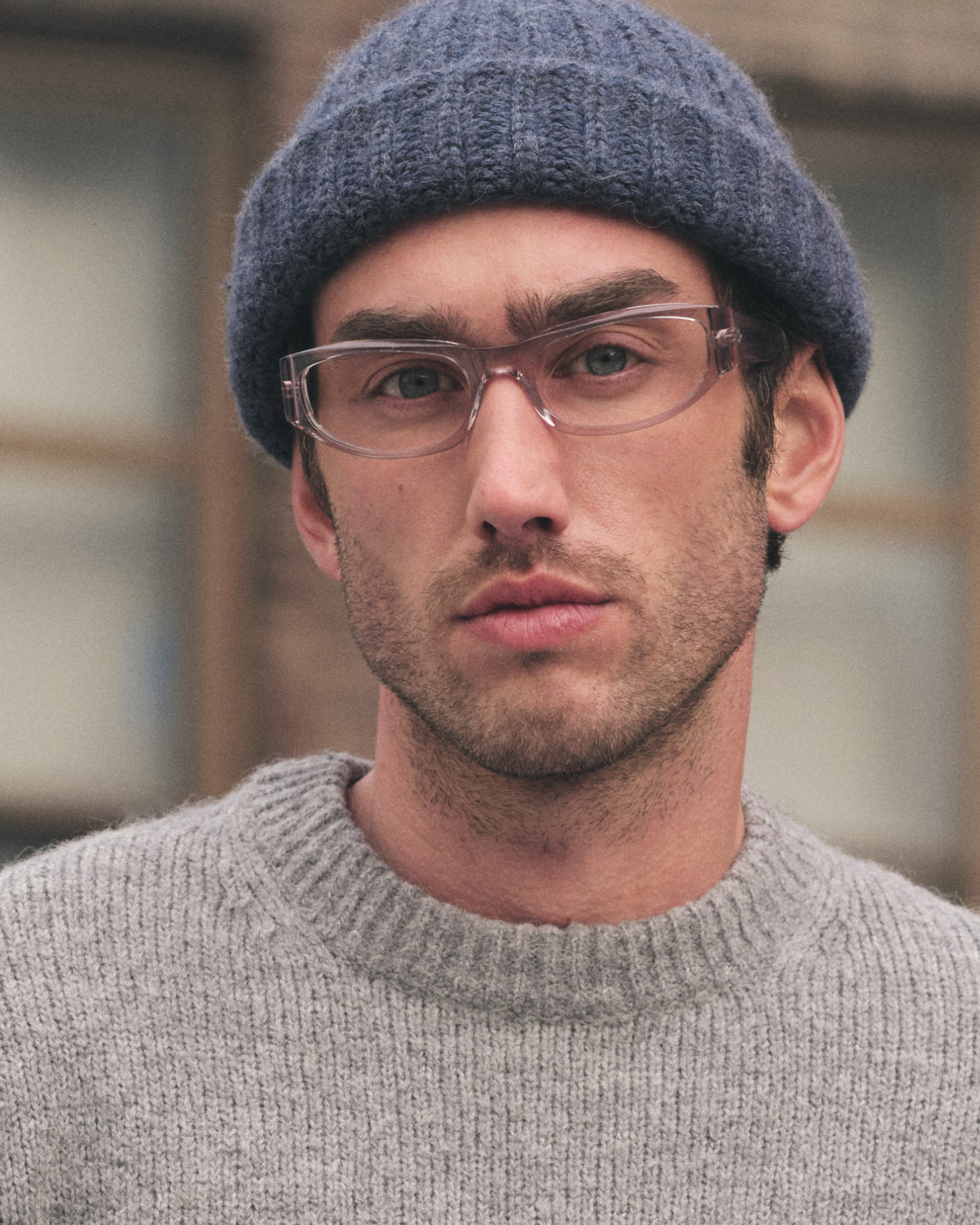 The Chester Rectangular Men's Eyeglasses in Cream