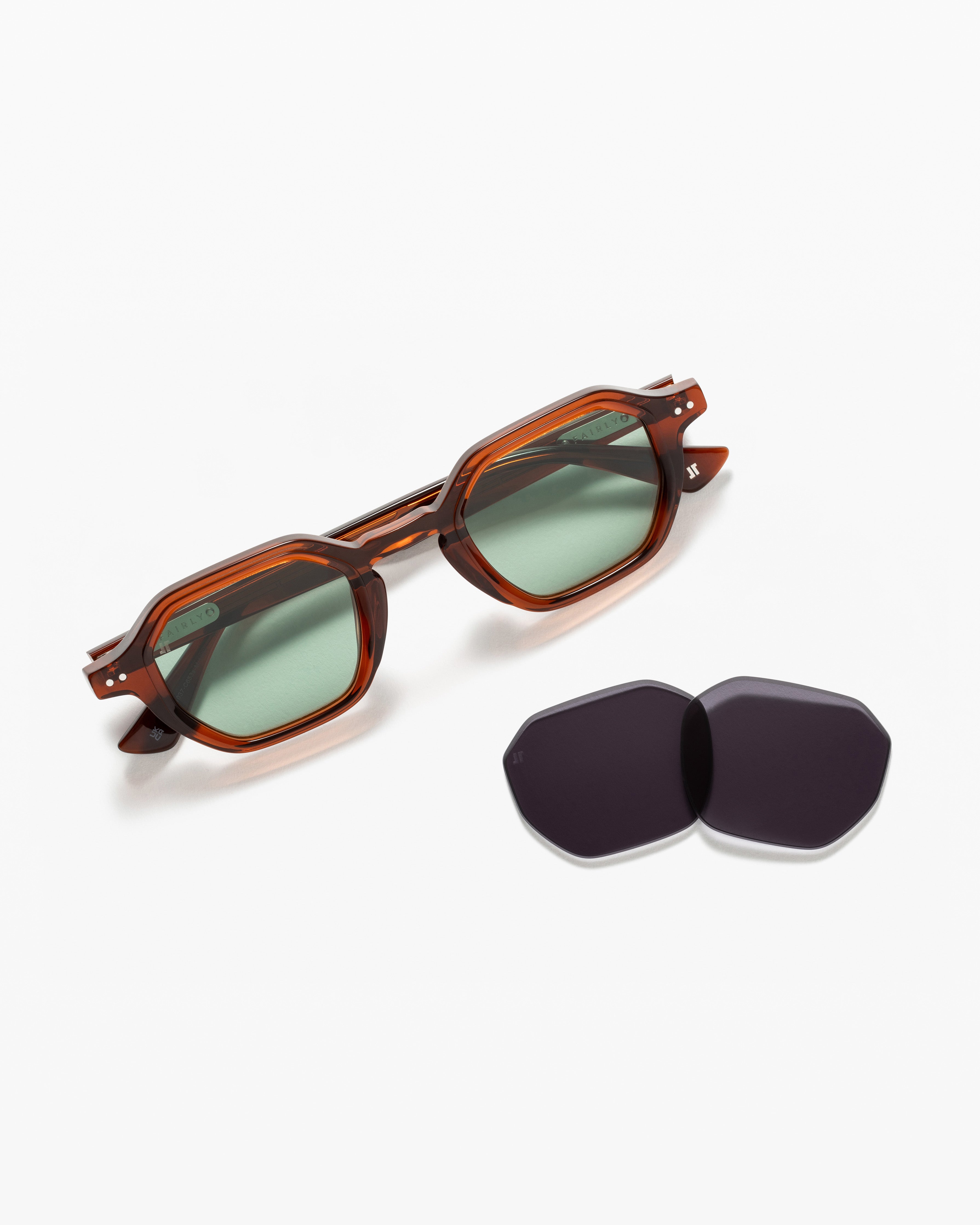 The Pepper Hexagonal Men's Sunglasses in Brown