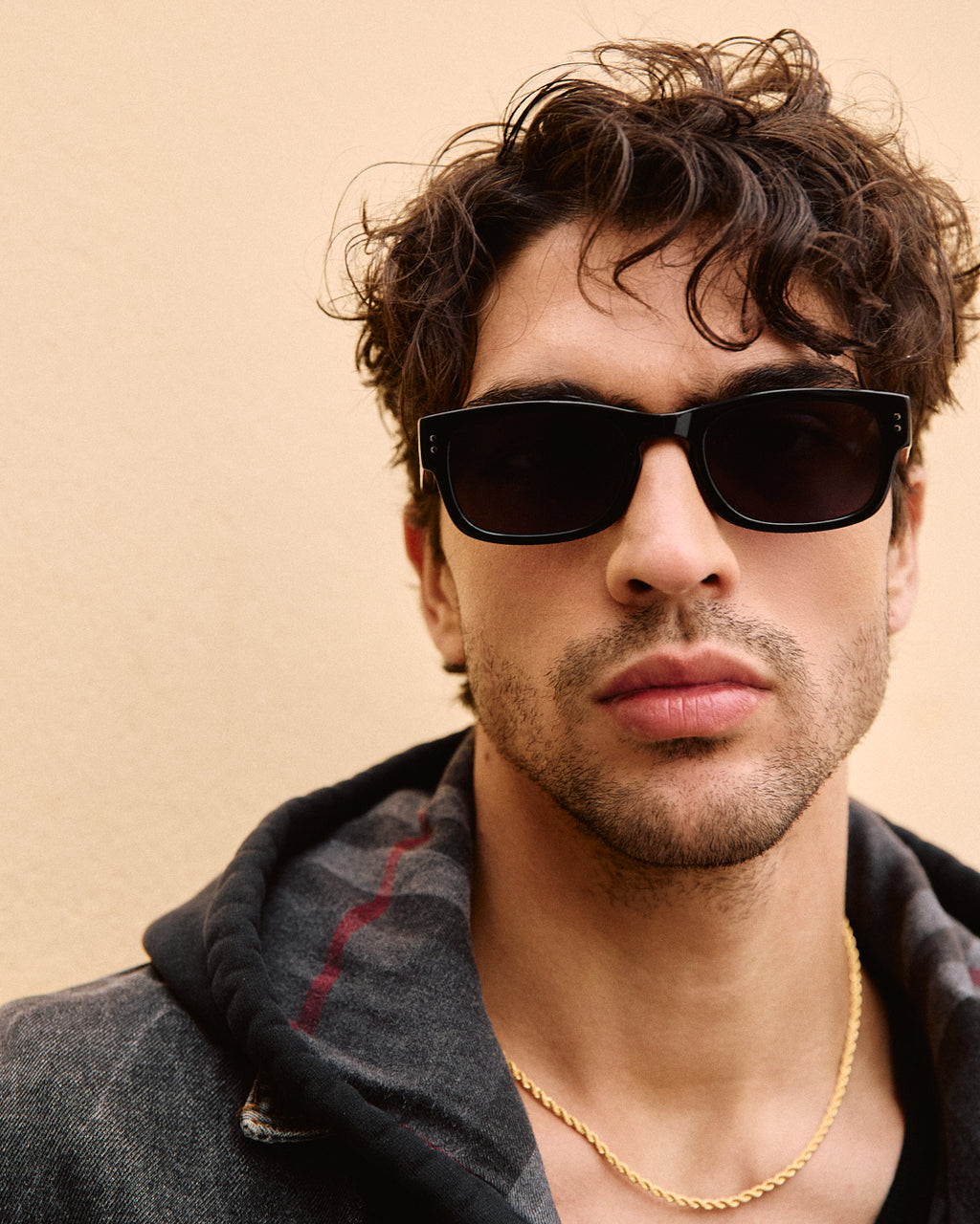 The Lime Rectangular Men's Sunglasses in Black