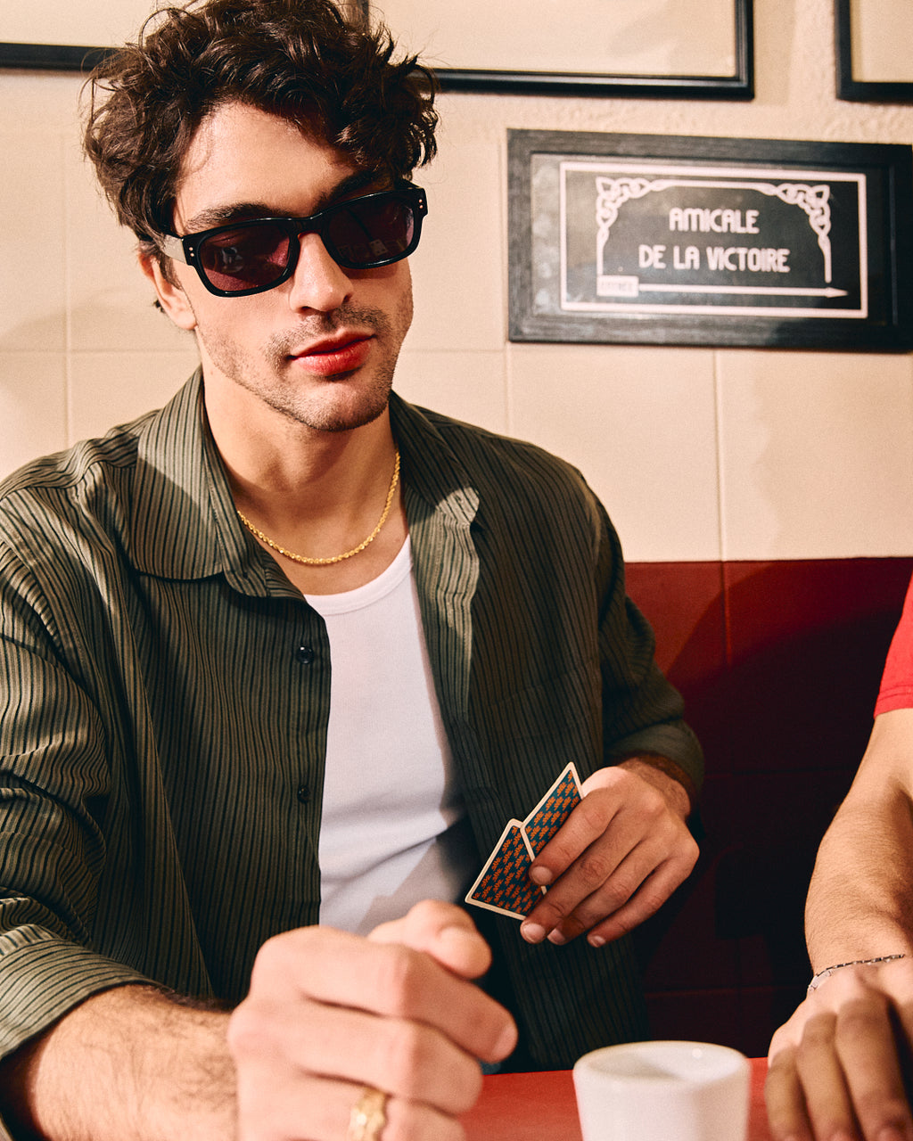 La Lime Rectangulaire Lunettes de Soleil pour homme in Noir