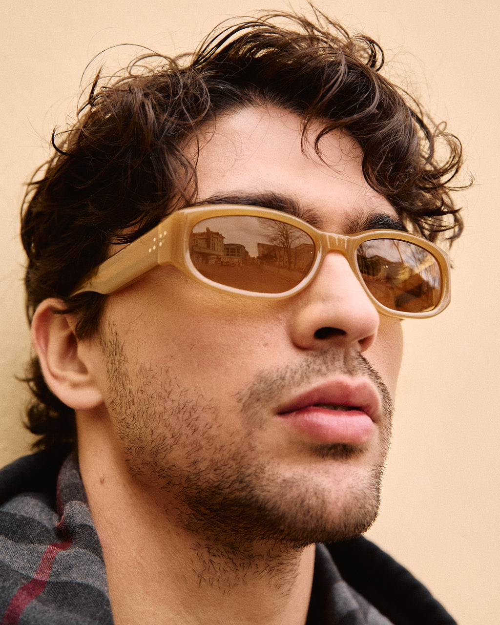 La Spice Rectangulaire Lunettes de Soleil pour homme in Brun