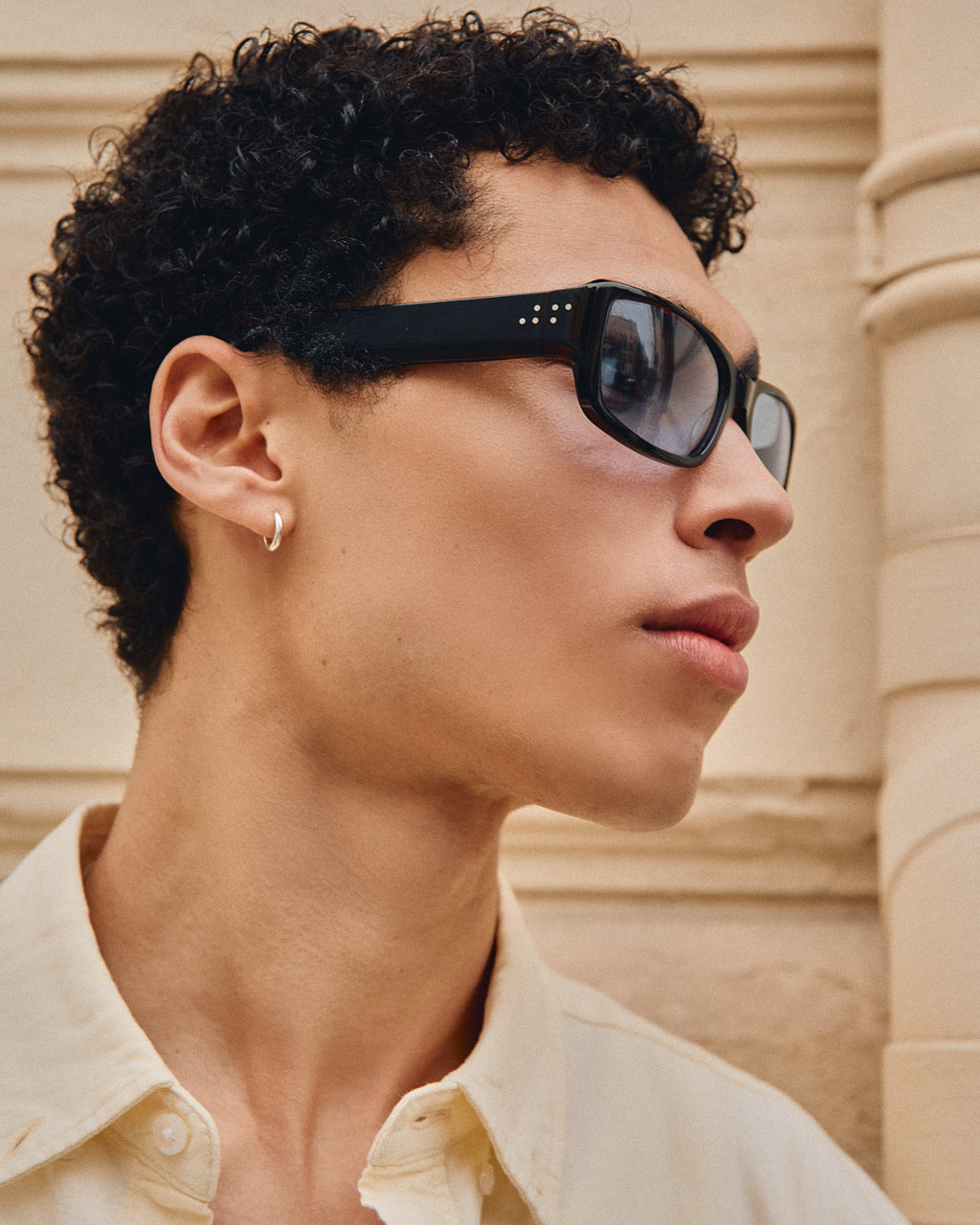 The Chili Rectangular Men's Sunglasses in Black