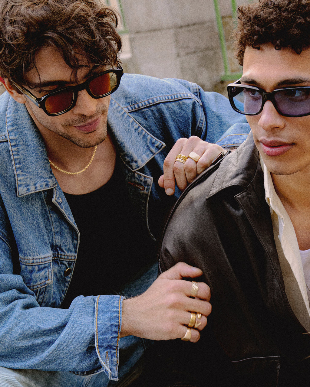 La Chli Rectangular Gafas de Sol para Hombre in Negro