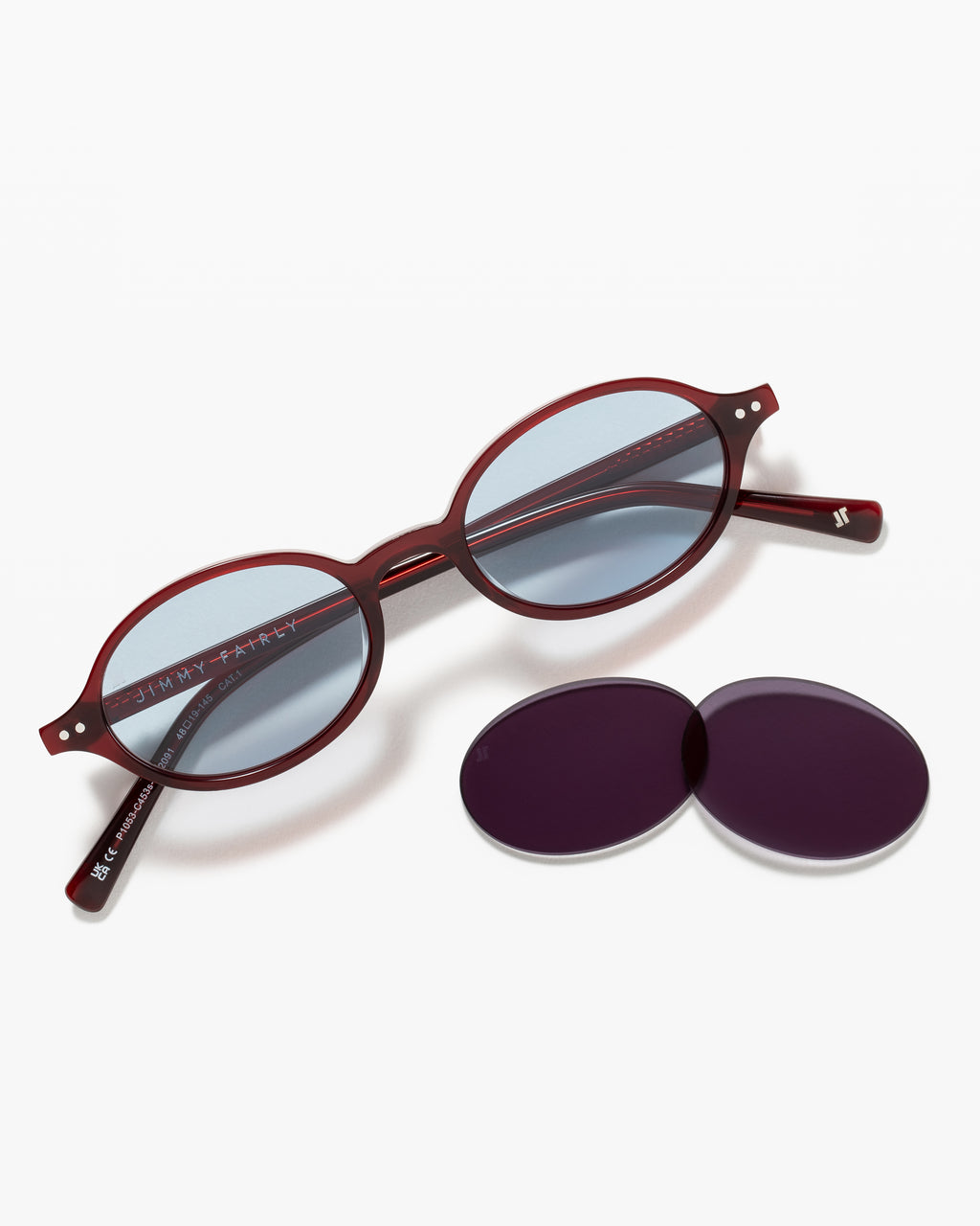 La Elvie JF Colors Ovale Lunettes de Soleil pour femme in Rouge