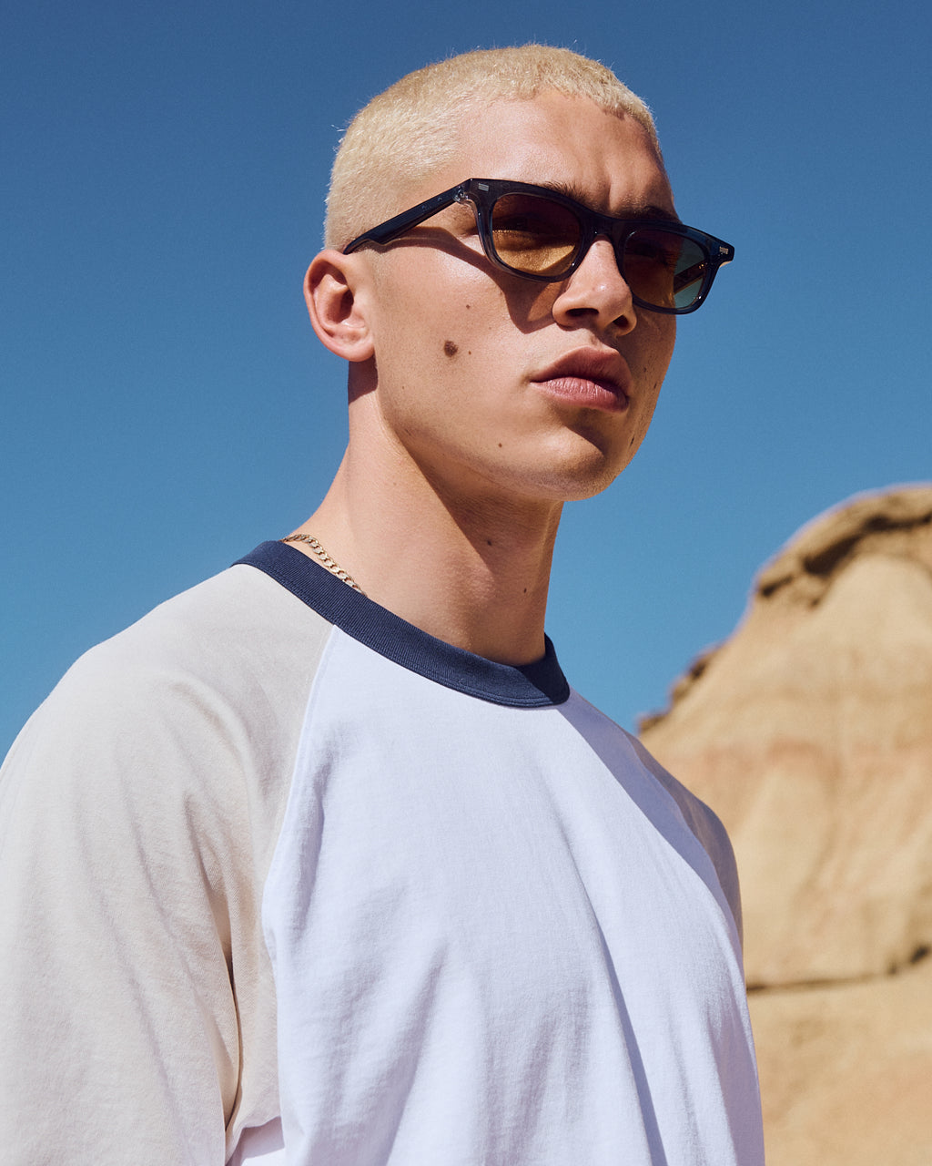 La Kite Jf Colors Rectangulaire Lunettes de Soleil pour homme in Bleu