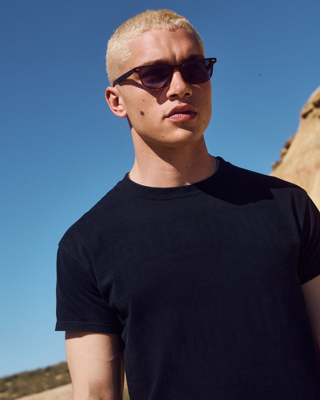 The Ray Rectangular Men's Sunglasses in Brown