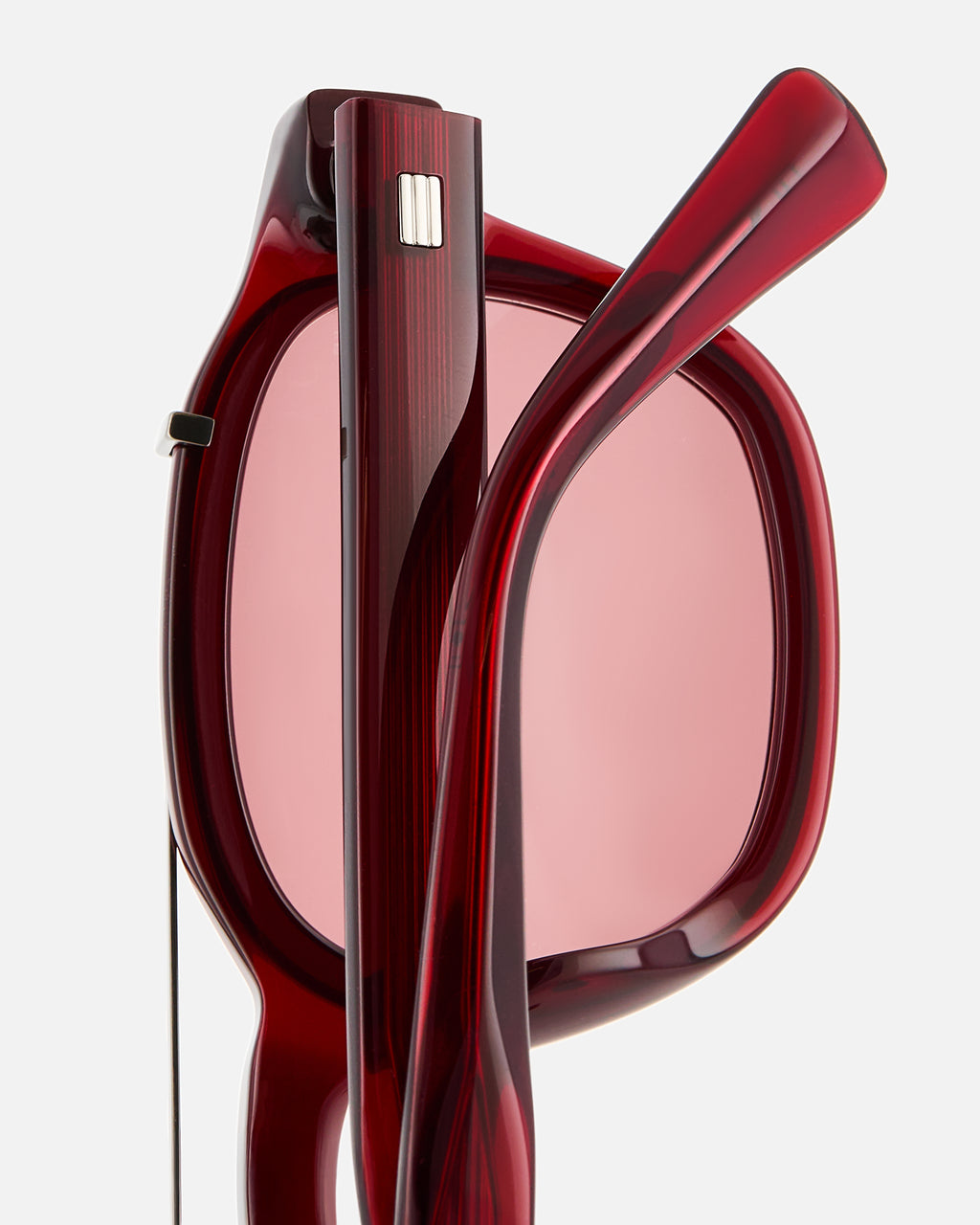 The Rise Square Men's Sunglasses in Burgundy