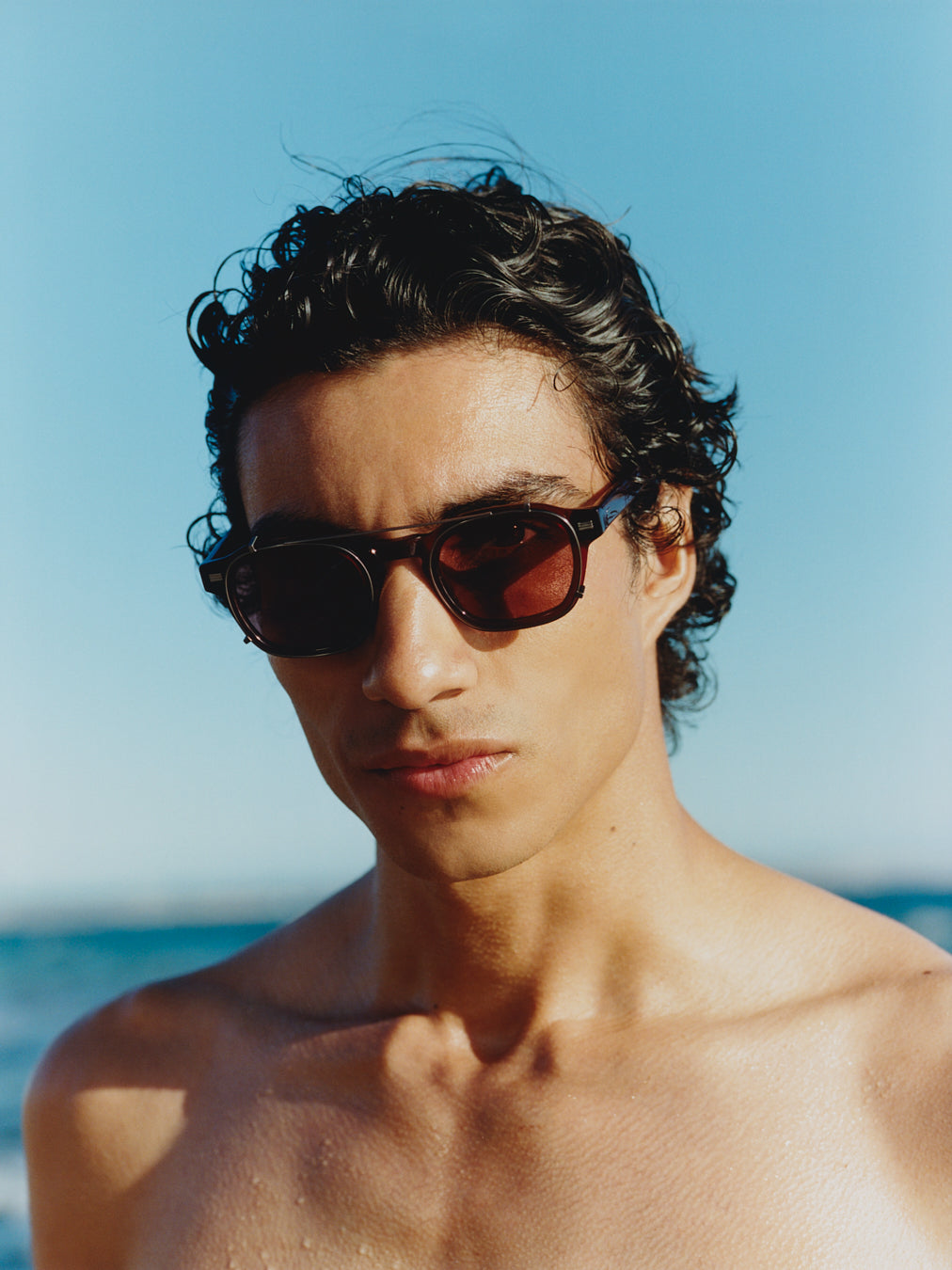 The Rise Square Men's Sunglasses in Burgundy