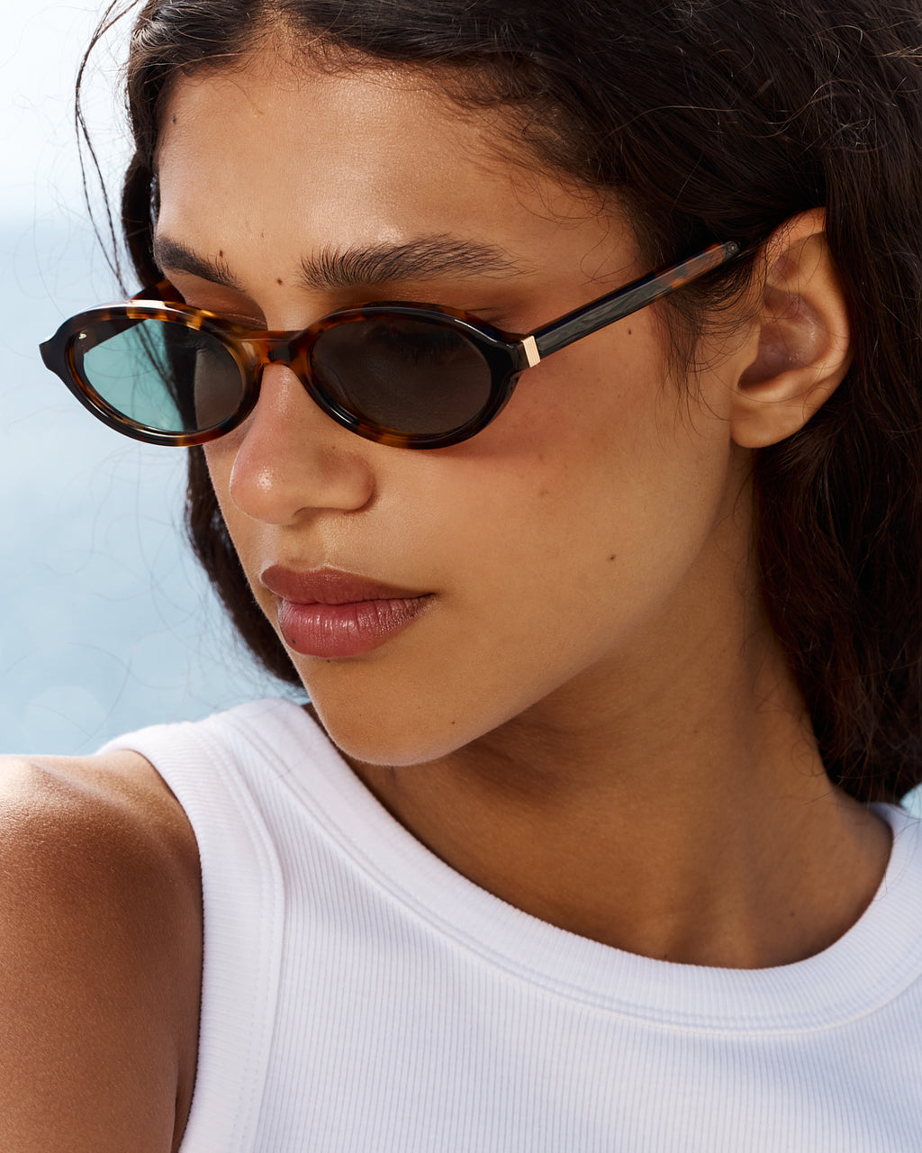 La Coco JF Colors Ovale Lunettes de Soleil pour femme in Ecaille foncée