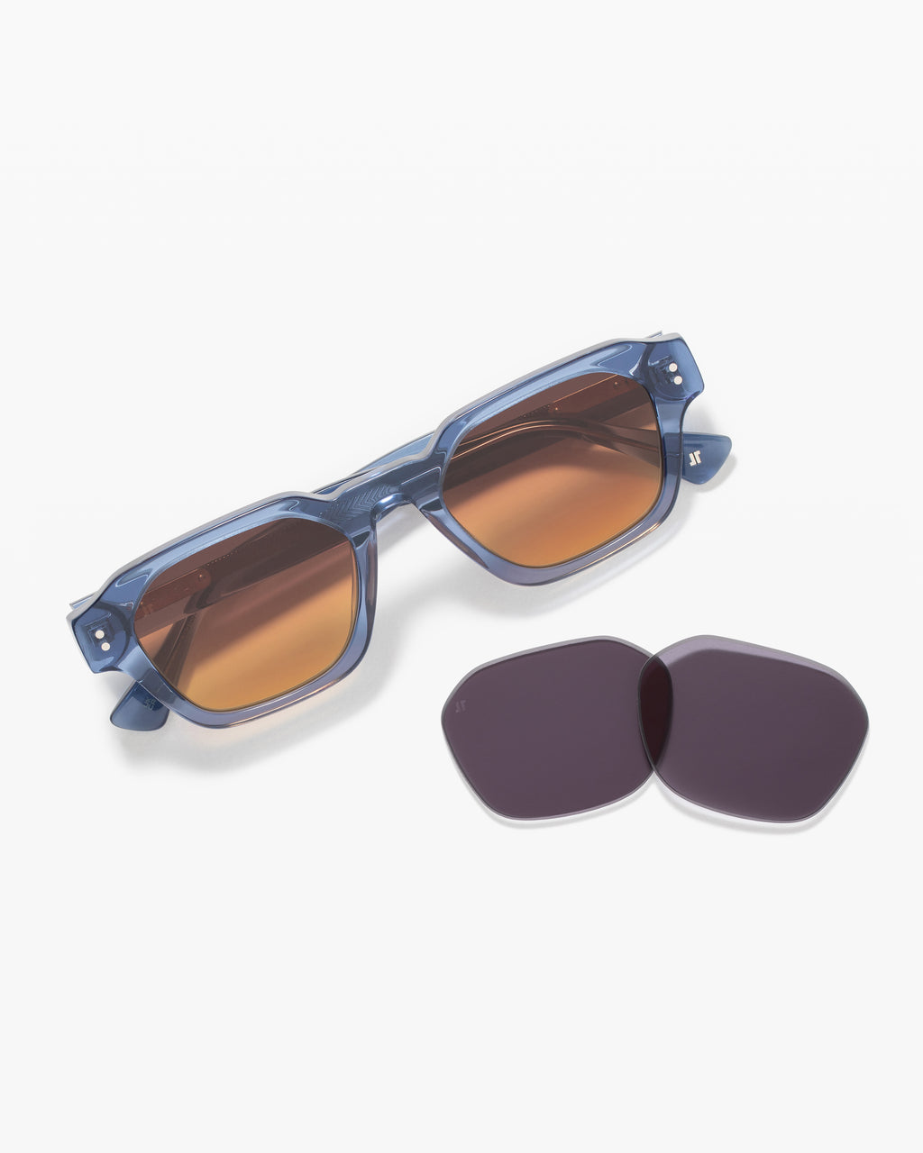 La Mezos JF Colors Carré Lunettes de Soleil pour homme in Bleu