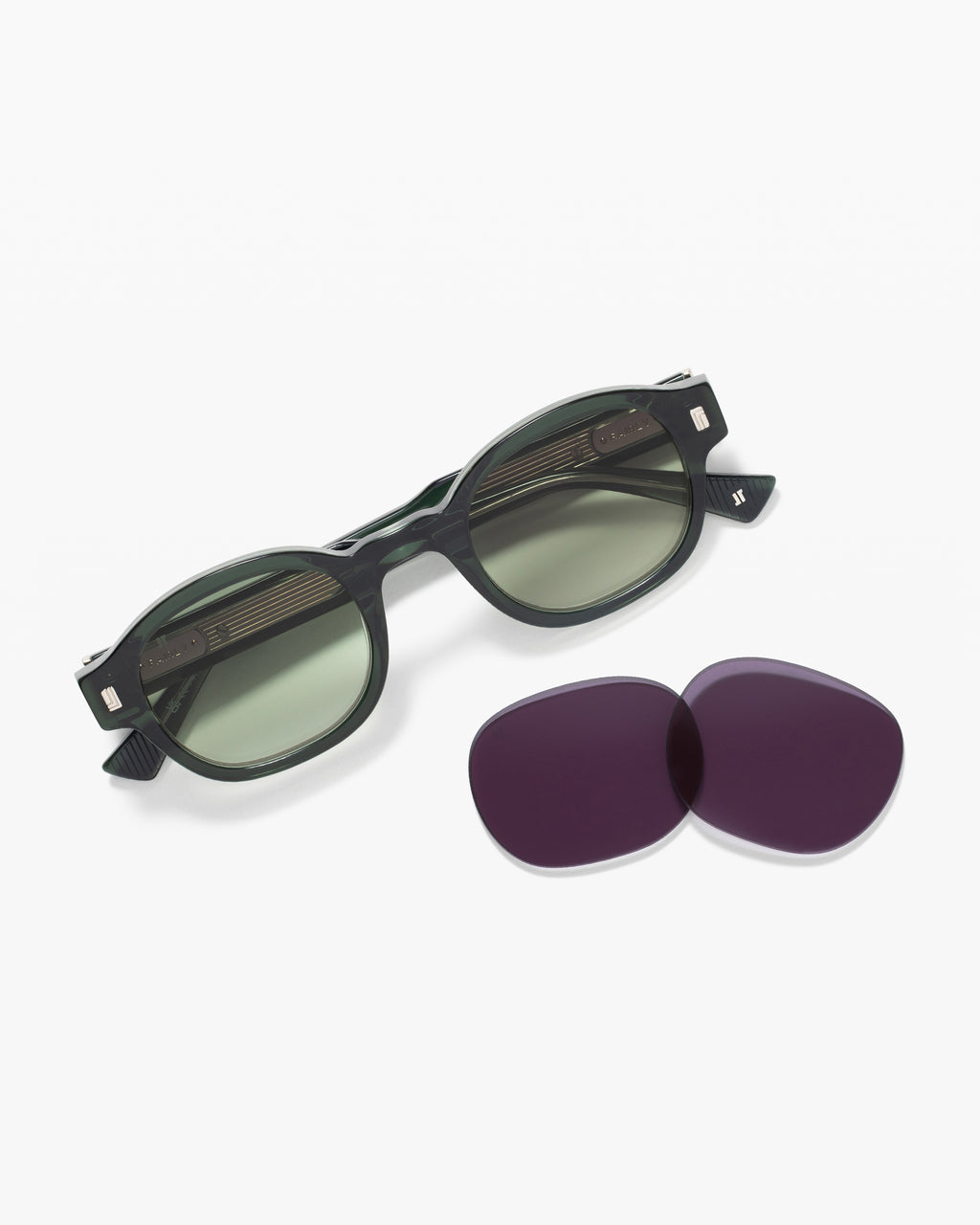 La Gascon JF Colors Hexagonal Lunettes de Soleil pour homme in Vert