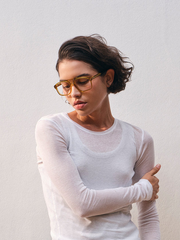 The Palmer Aviator Women's Eyeglasses in Yellow