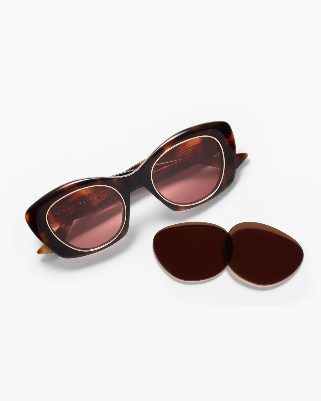 Il Riley JF Colors Farfalla Occhiali da sole da Donna in Tartarugato scuro