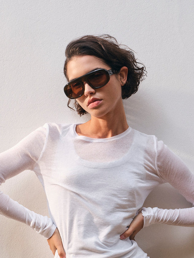 La Peyton Aviador Gafas de Sol para Mujer in Verde