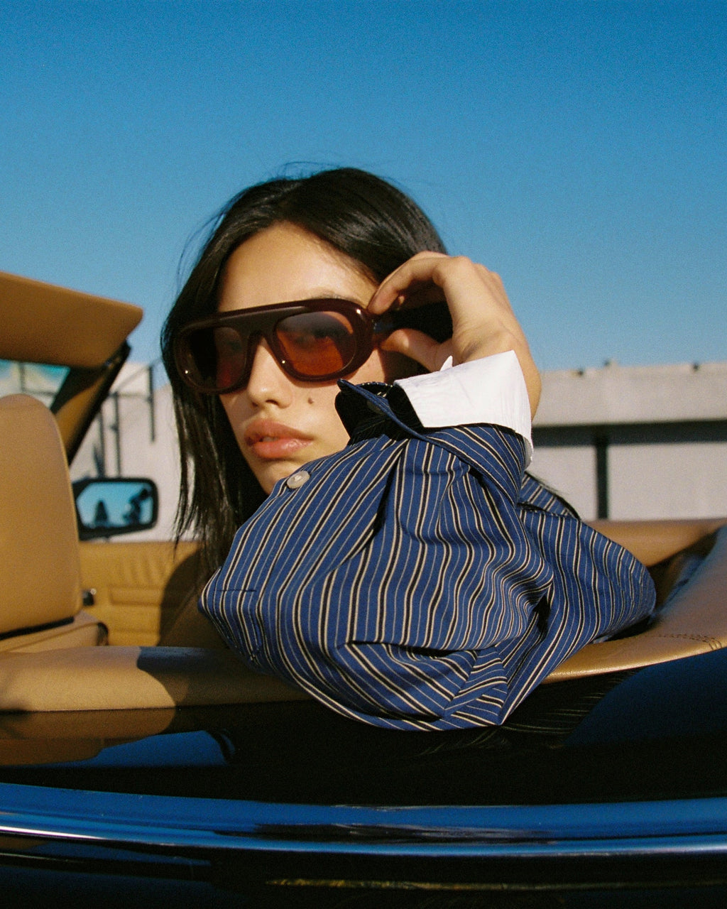 La Peyton Aviador Gafas de Sol para Mujer in Rojo