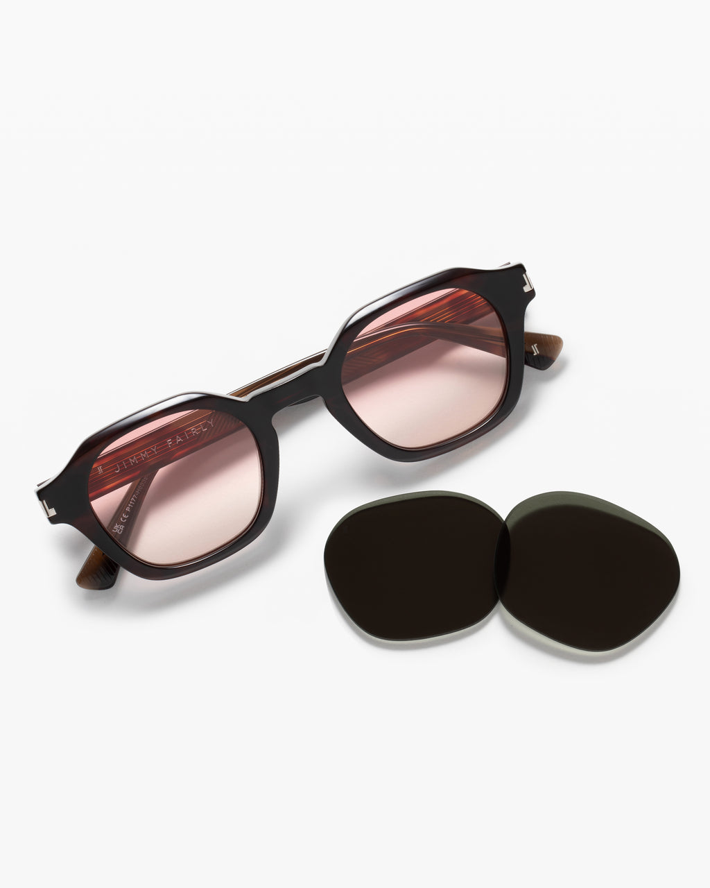 The Hollis JF Colors Hexagonal Men's Sunglasses in Dark Tortoise