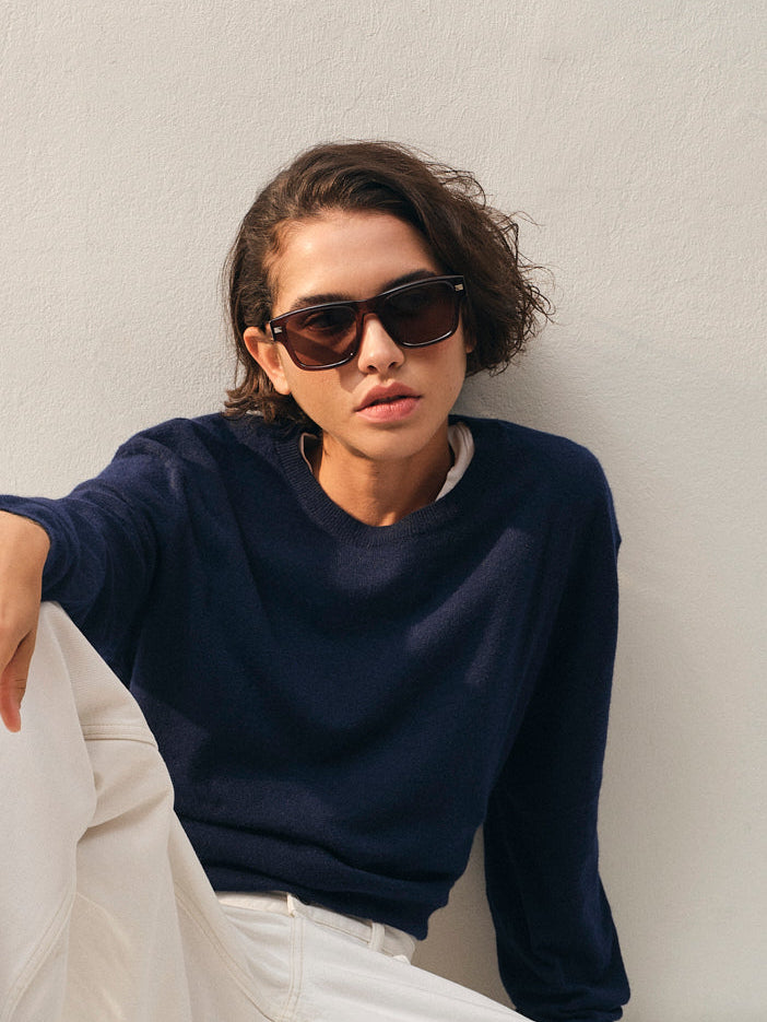 The Lewis Square Men's Sunglasses in Purple