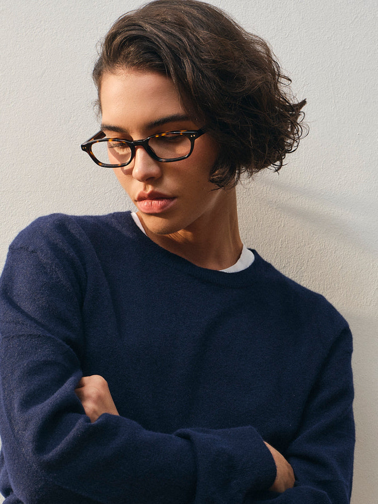 La Devis Ovaladas Gafas para Hombre in Carey oscuro
