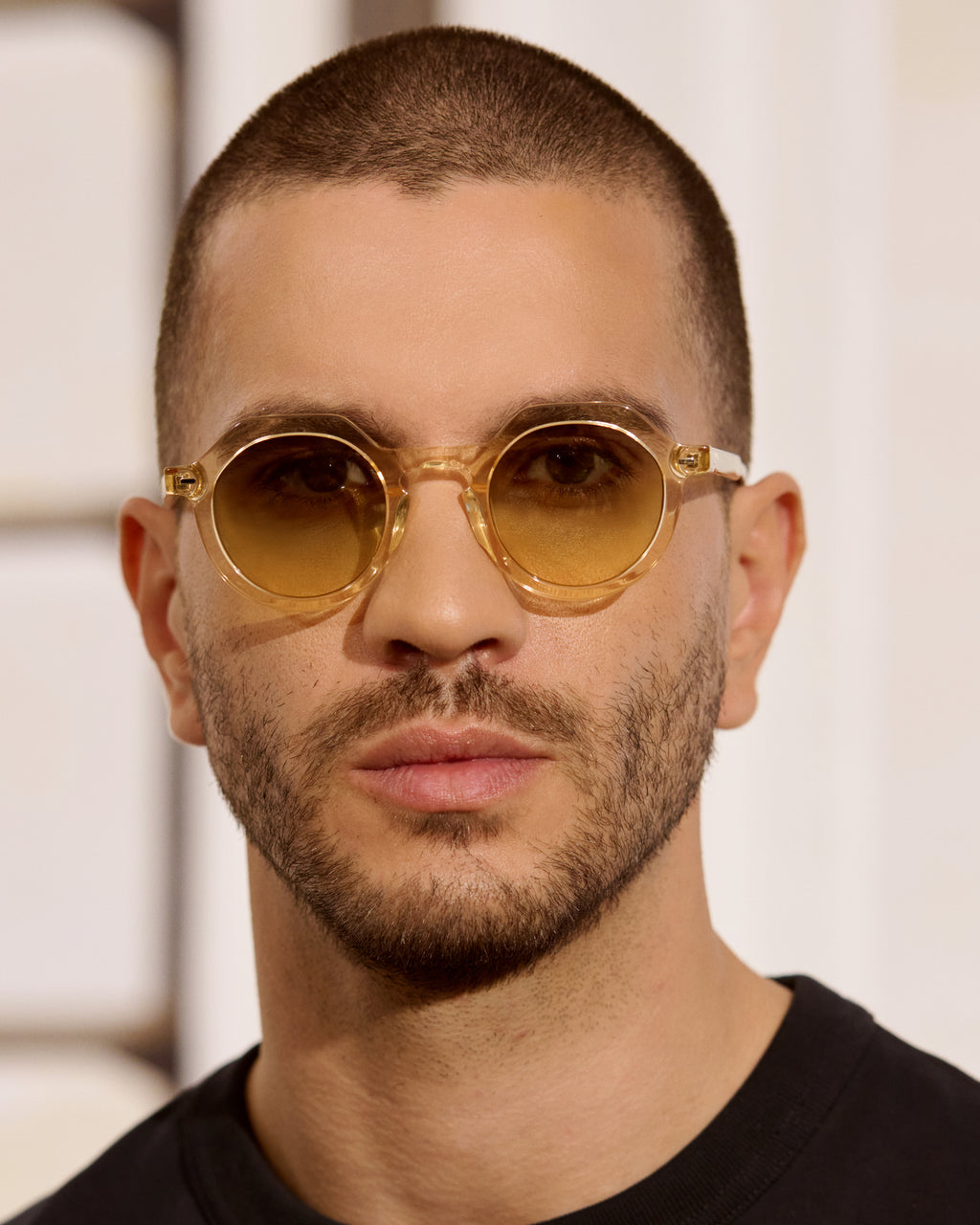 The Hometown Rund Herren-Sonnenbrillen in Gelb