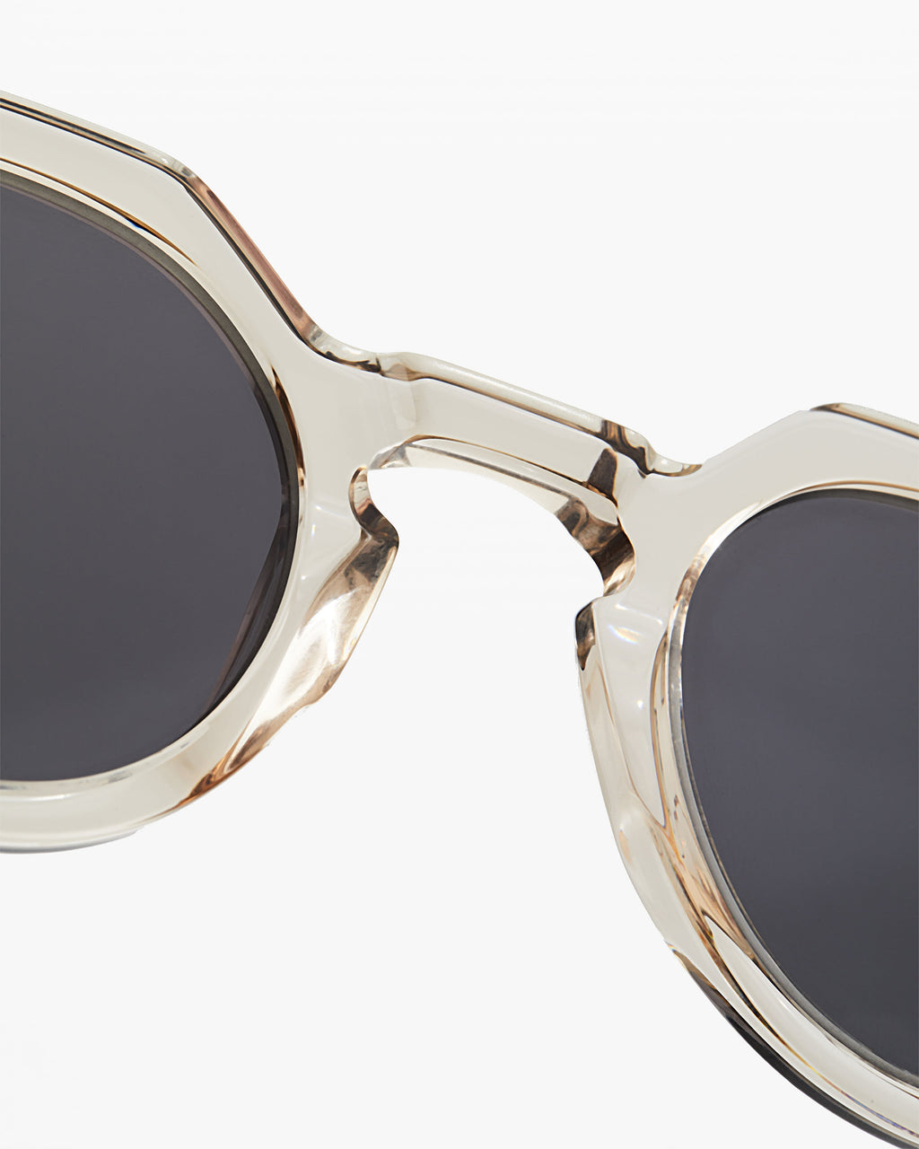 The Hometown L Round Men's Sunglasses in Transparent