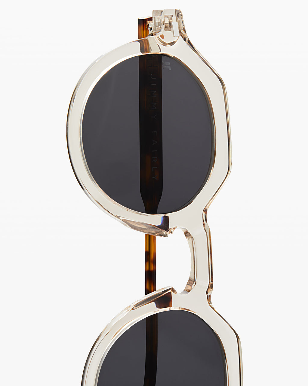 The Hometown L Round Men's Sunglasses in Transparent