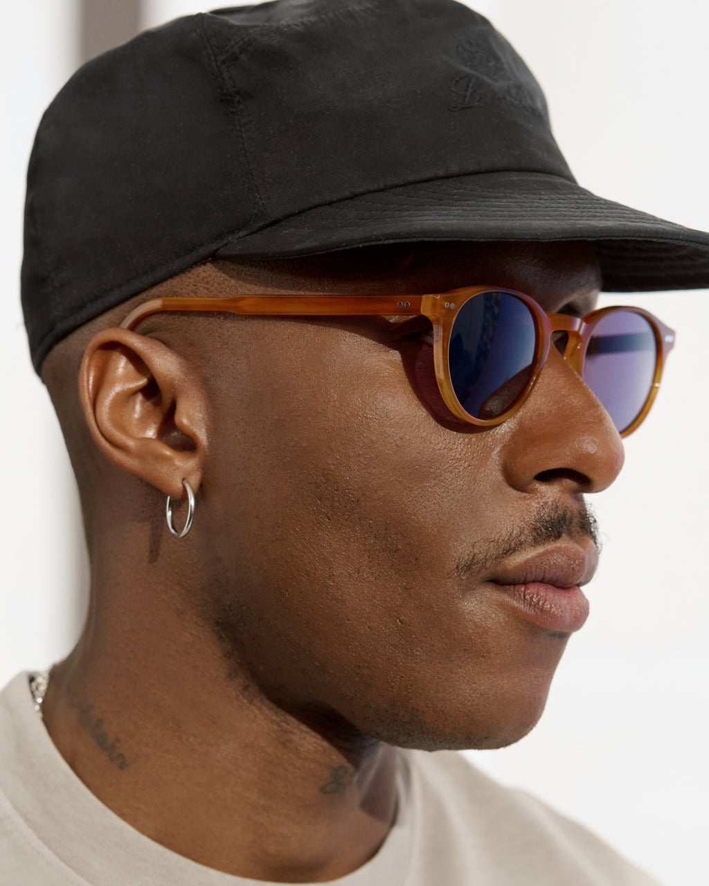 The Cloud Round Men's Sunglasses in Orange