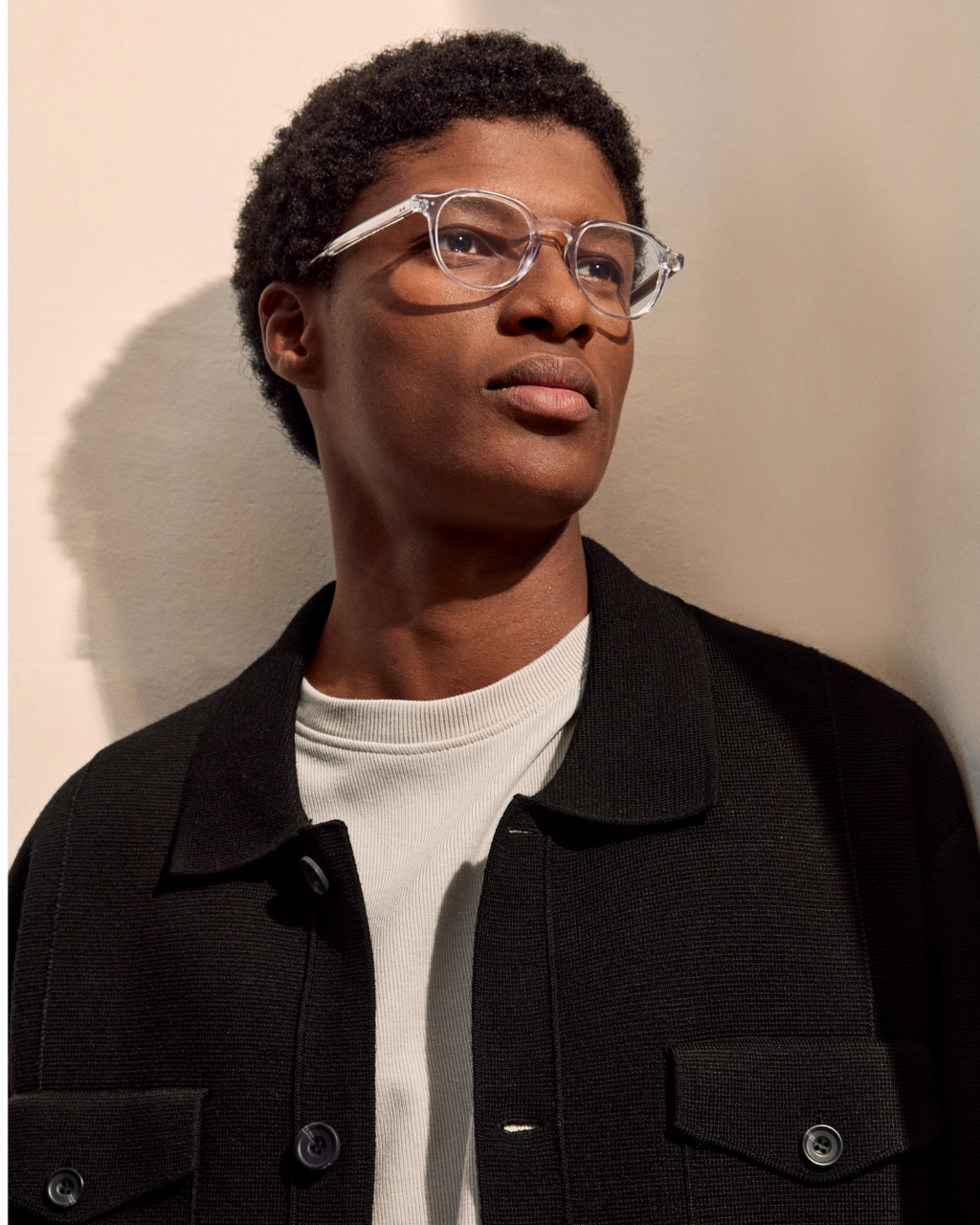 La Evans L Rond Lunettes de Vue pour homme in Transparent