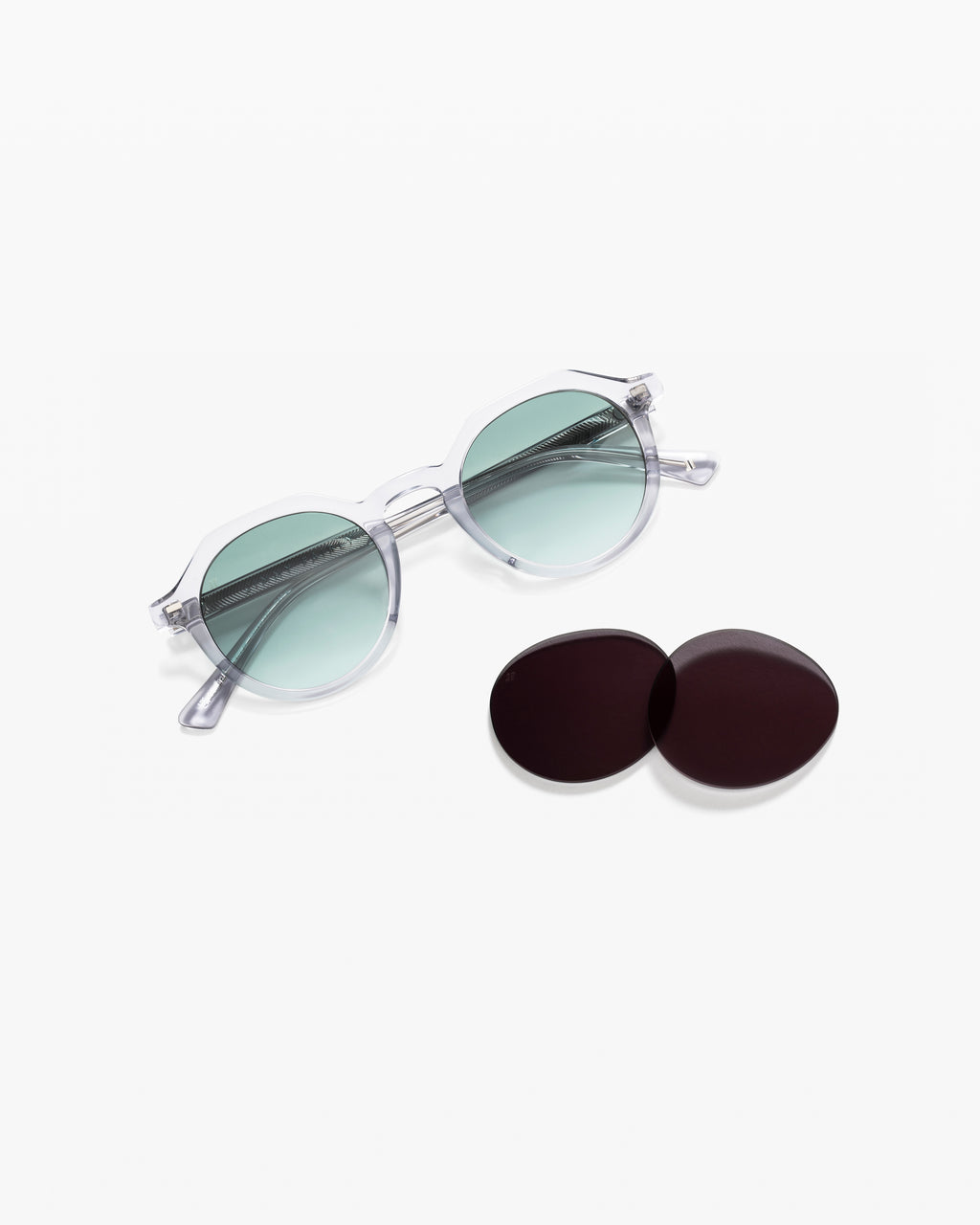 The Coolio JF Colors Round Men's Sunglasses in Transparent