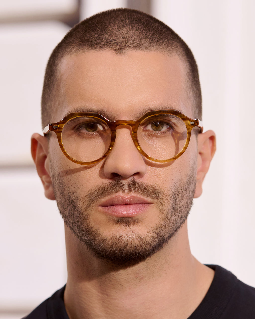 The Coolio Rund Herrenbrillen in Helle Schuppe