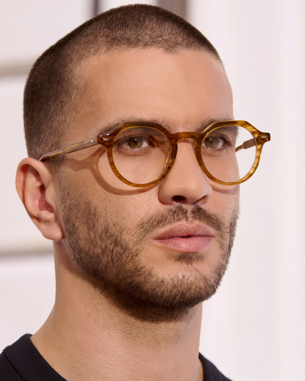 The Coolio Rund Herrenbrillen in Helle Schuppe