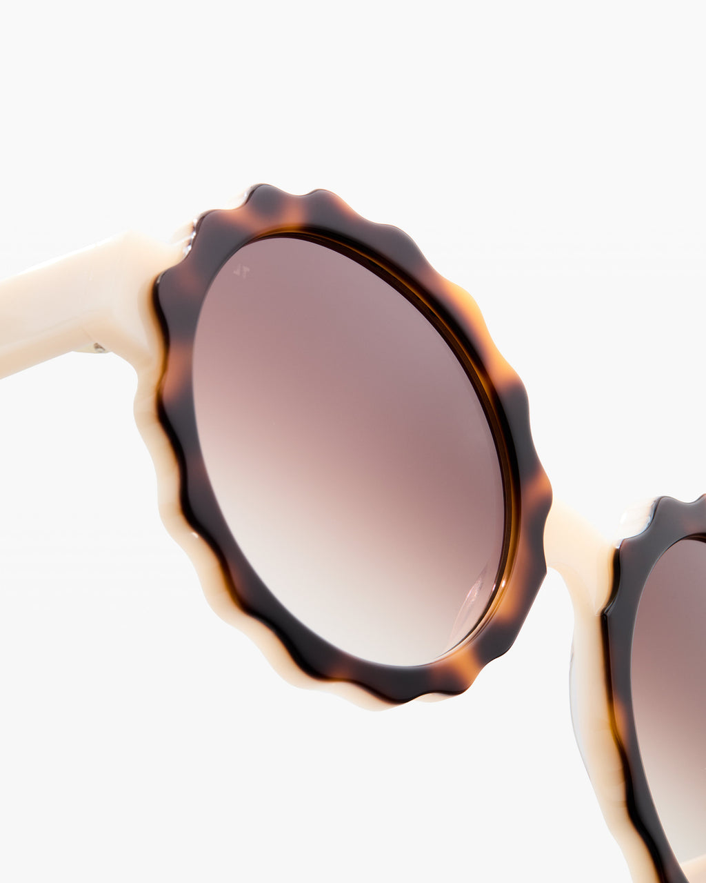 La Lily Rond Lunettes de Soleil pour femme in Crème