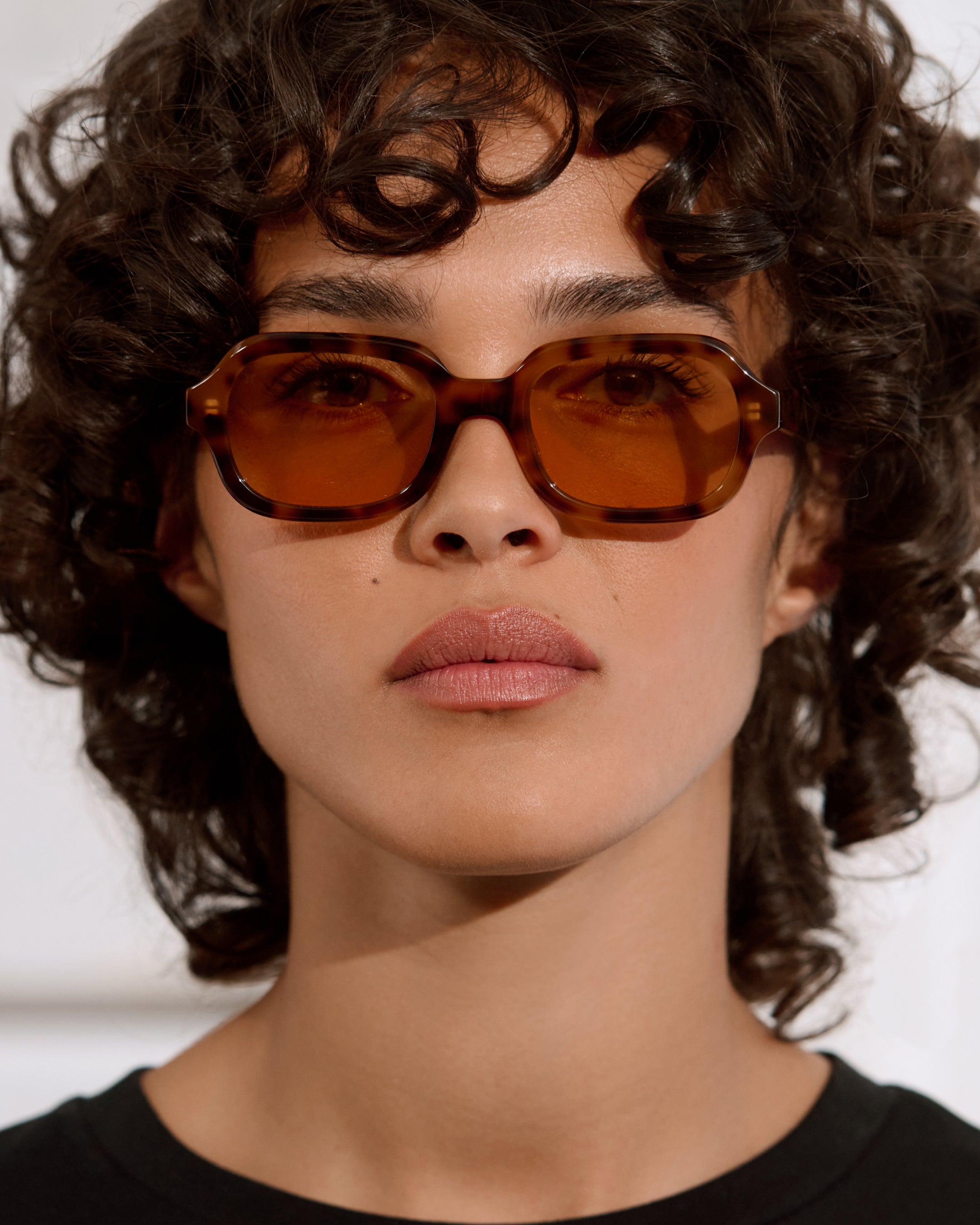 The Freja Rectangular Women's Sunglasses in Tortoise