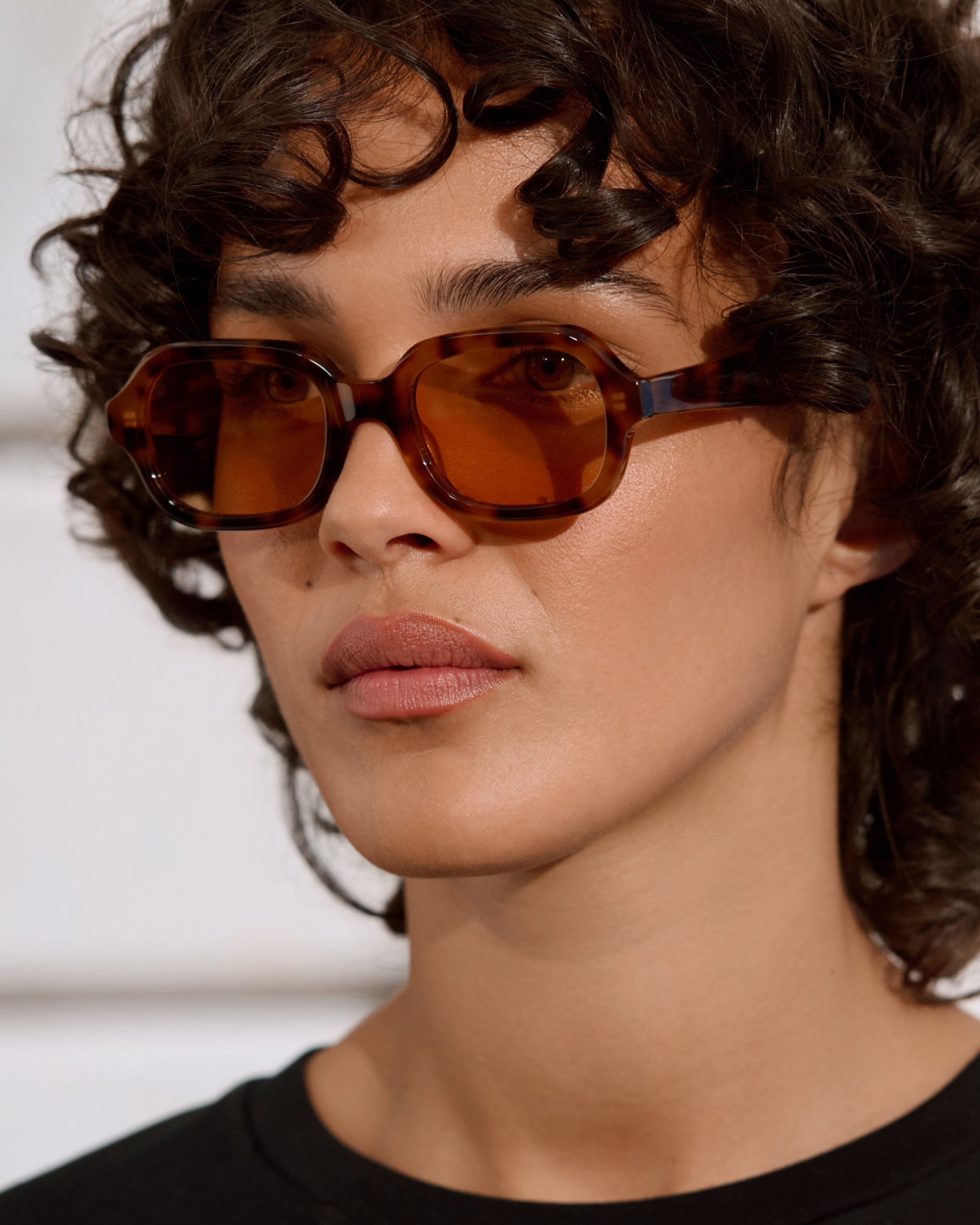 The Freja Rectangular Women's Sunglasses in Tortoise