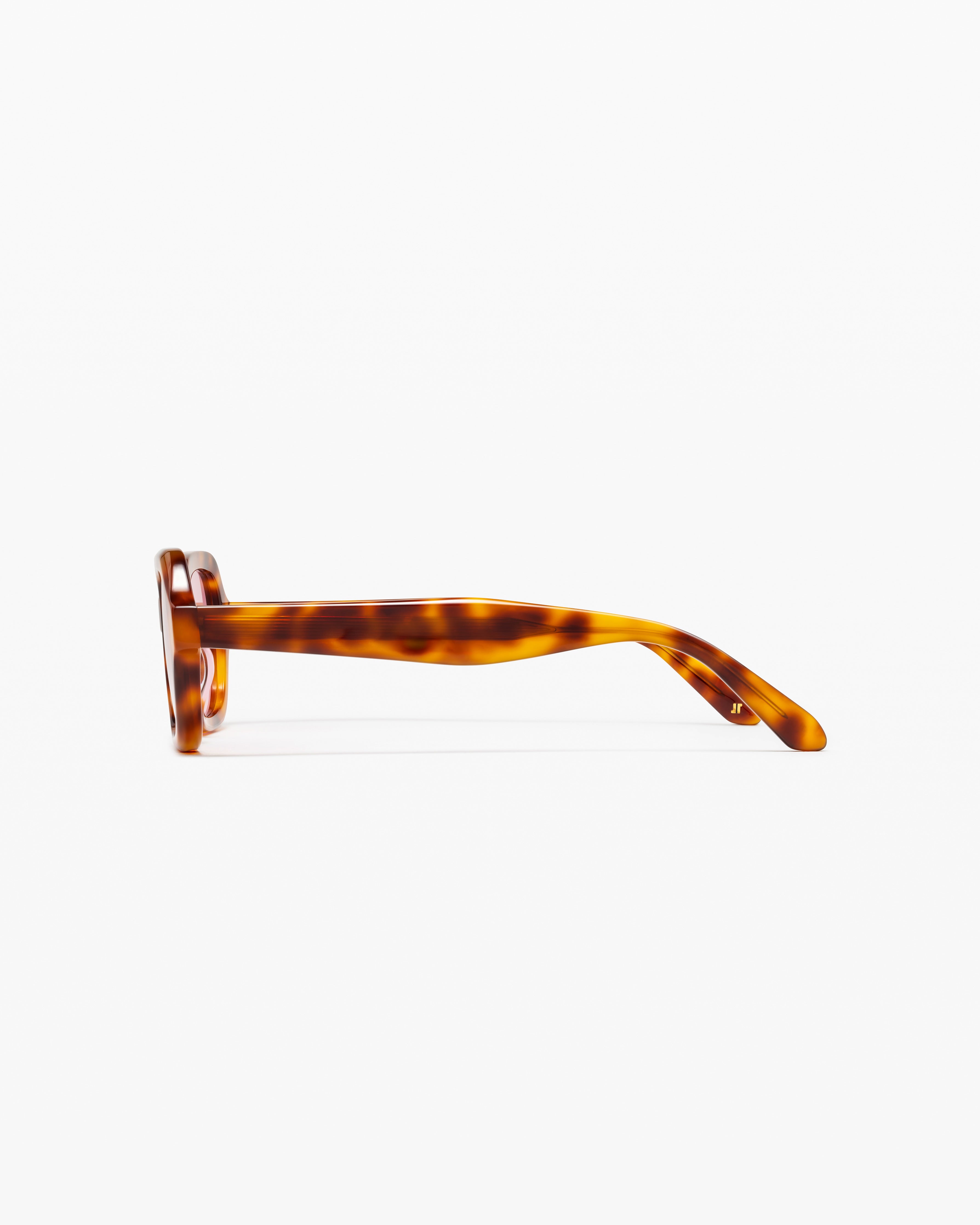 The Freja JF Colors Rectangular Women's Sunglasses in Tortoise and pink