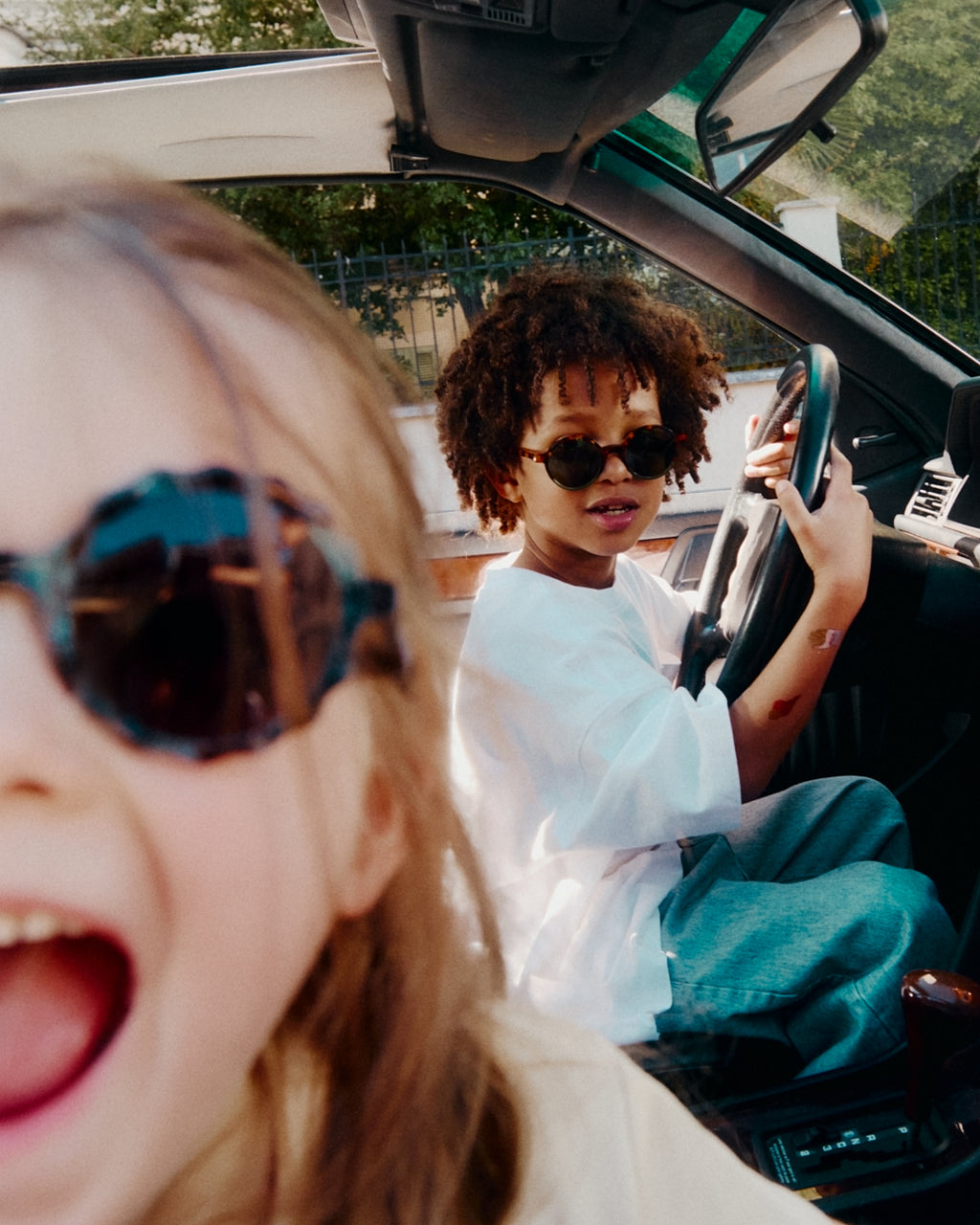 The Mini Gadjo Round Kids Sunglasses in Tortoise