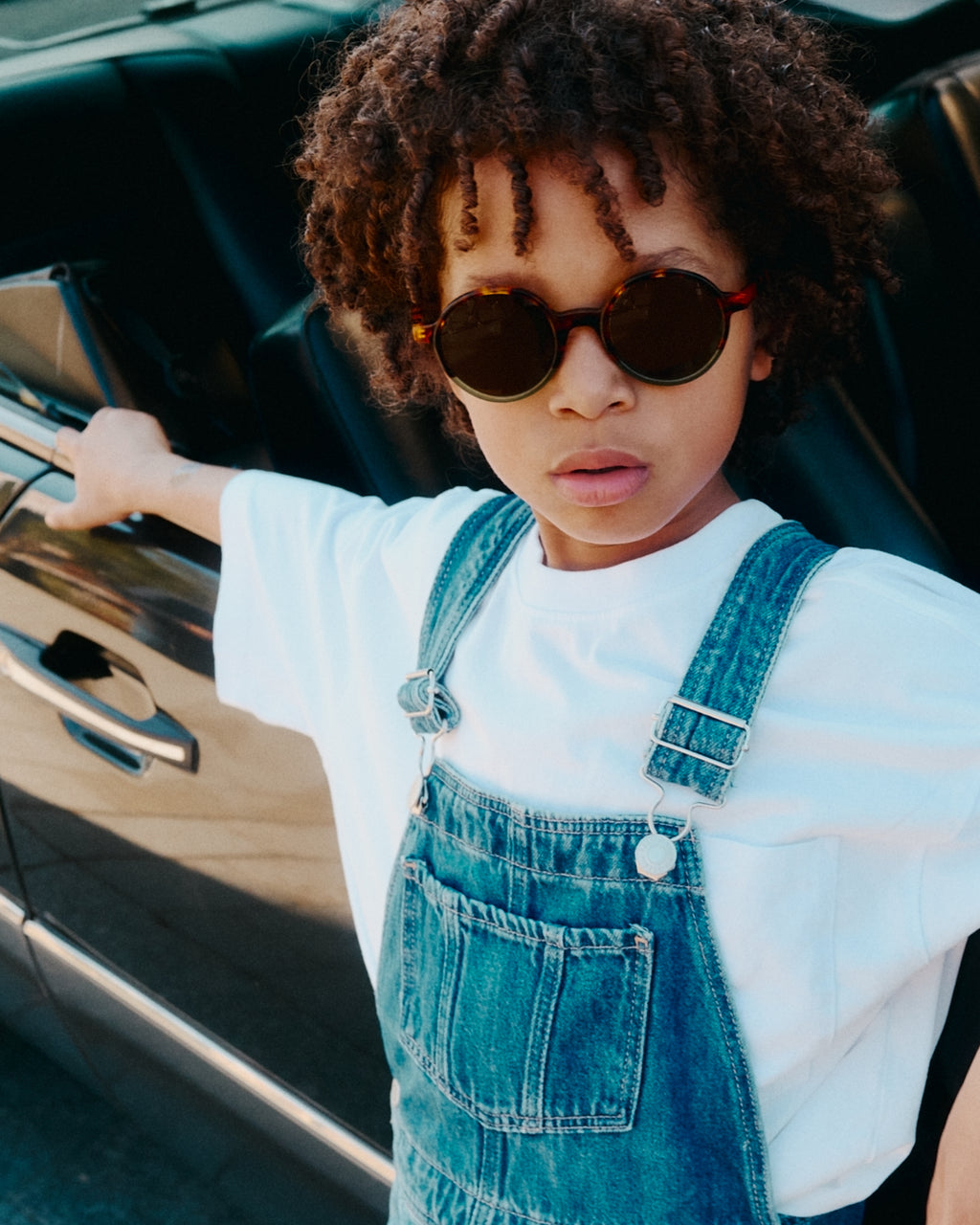 The Mini Gadjo S Round Kids Sunglasses in Tortoise