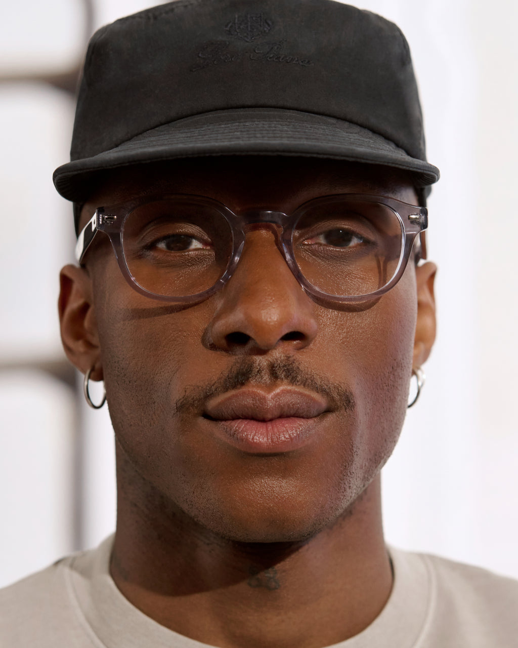 The Fox Rechteckig Herrenbrillen in Hellgrau