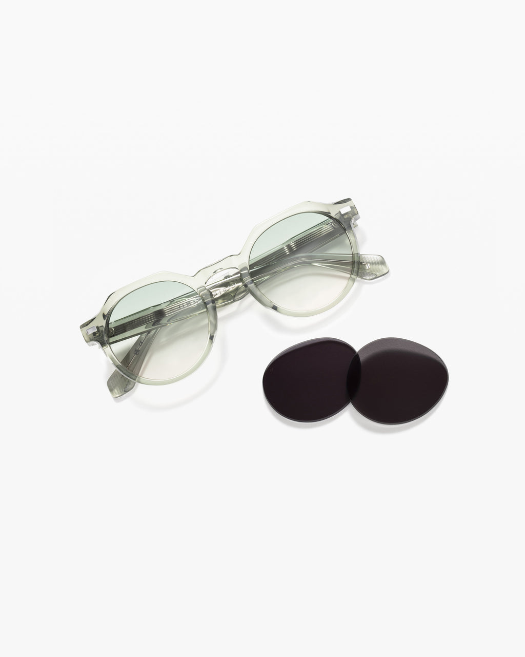 The Warren JF Colors Rund Herren-Sonnenbrillen in Hellgrün